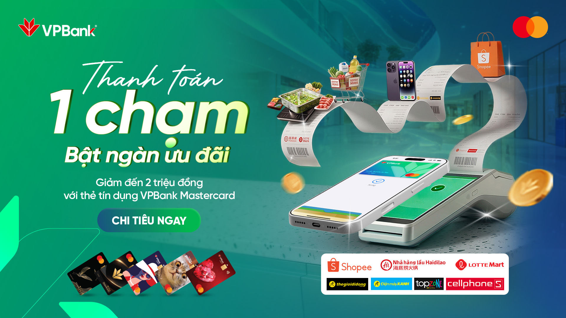VPBank Mastercard: Chạm nhanh gọn, trọn ưu đãi