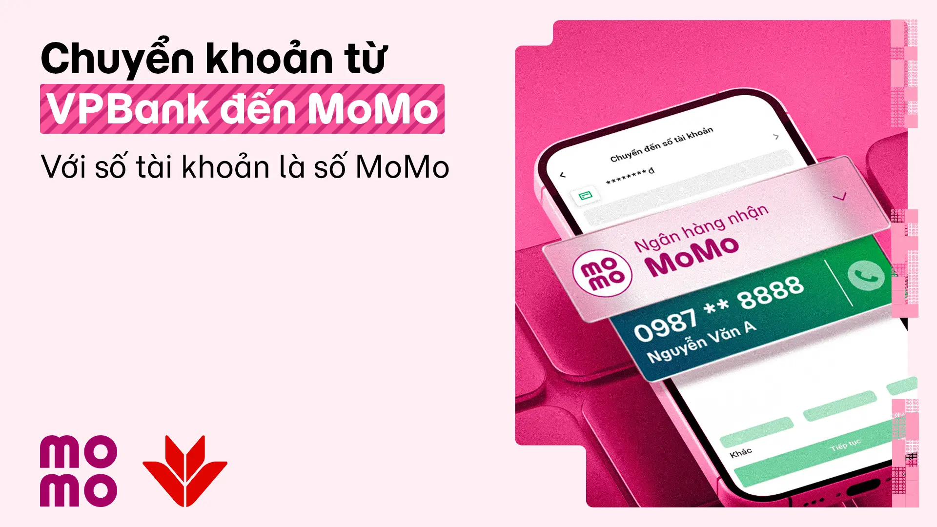 Ra mắt tính năng Chuyển tiền từ VPBank đến MoMo qua số tài khoản là số MoMo