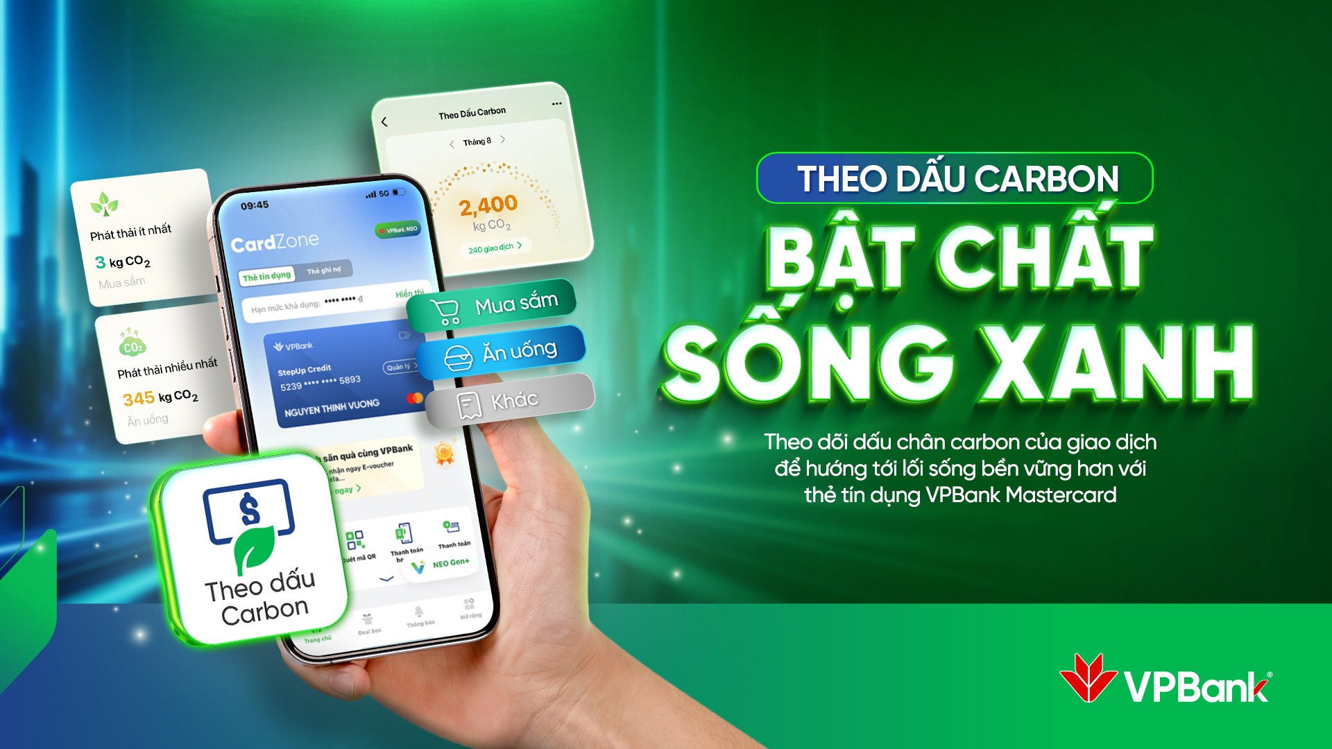 VPBANK RA MẮT TÍNH NĂNG "THEO DẤU CARBON": THẤU HIỂU CHI TIÊU, KIẾN TẠO TƯƠNG LAI BỀN VỮNG