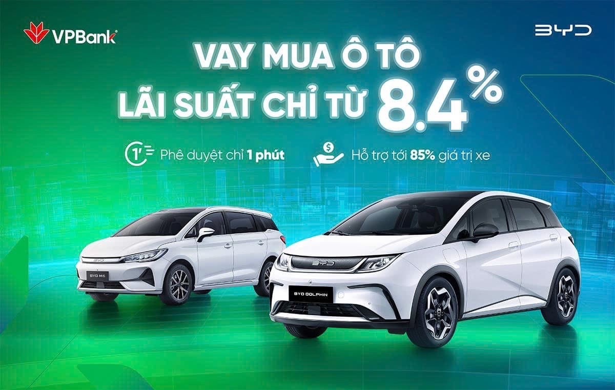 VAY MUA XE BYD - LÃI SUẤT CHỈ TỪ 8.4%/NĂM