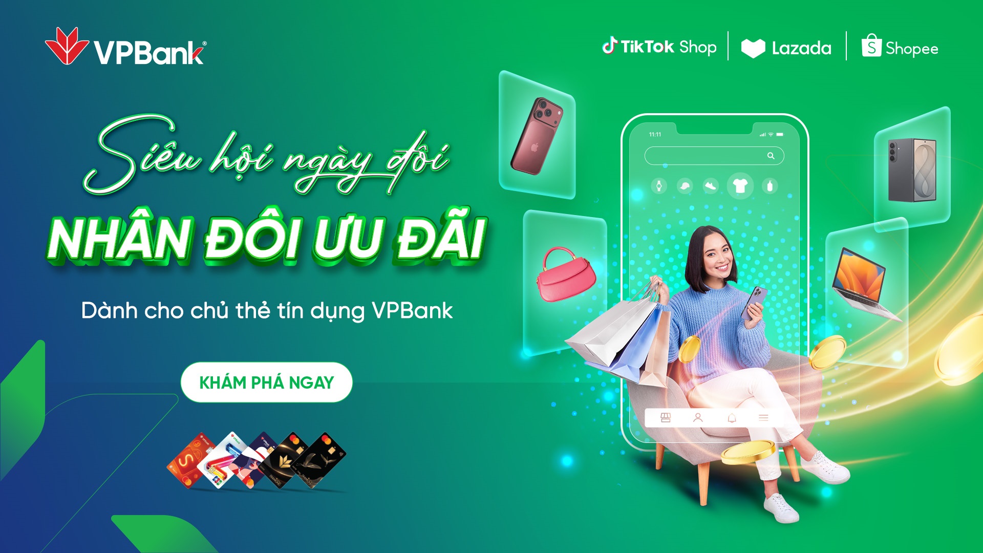 SIÊU HỘI MUA SẮM ONLINE: SĂN DEAL GIẢM ĐẾN 2.000.000 VNĐ & TRẢ GÓP 0% CÙNG THẺ TÍN DỤNG VPBANK