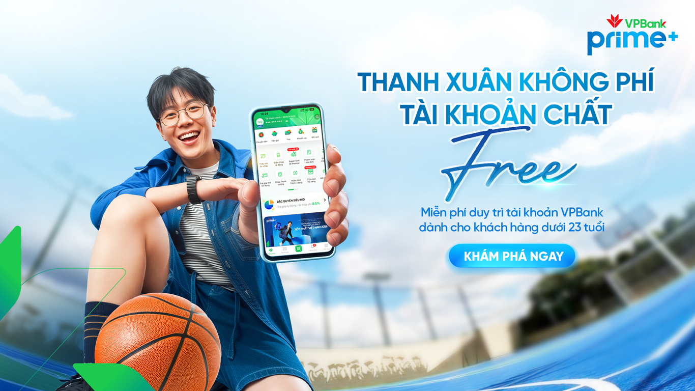 VPBank miễn phí duy trì tài khoản cho giới trẻ