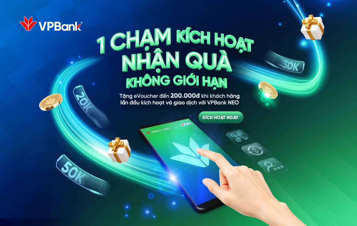 Giao dịch hăng say, nhận ngay combo e-voucher hoàn tiền đến 200.000đ