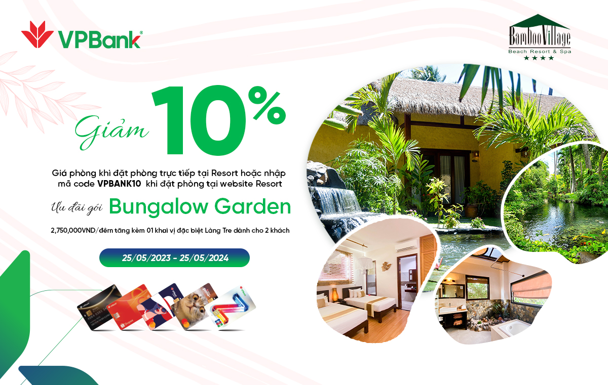 Bamboo Village Resort: Giảm đến 10% dành cho chủ thẻ VPBank