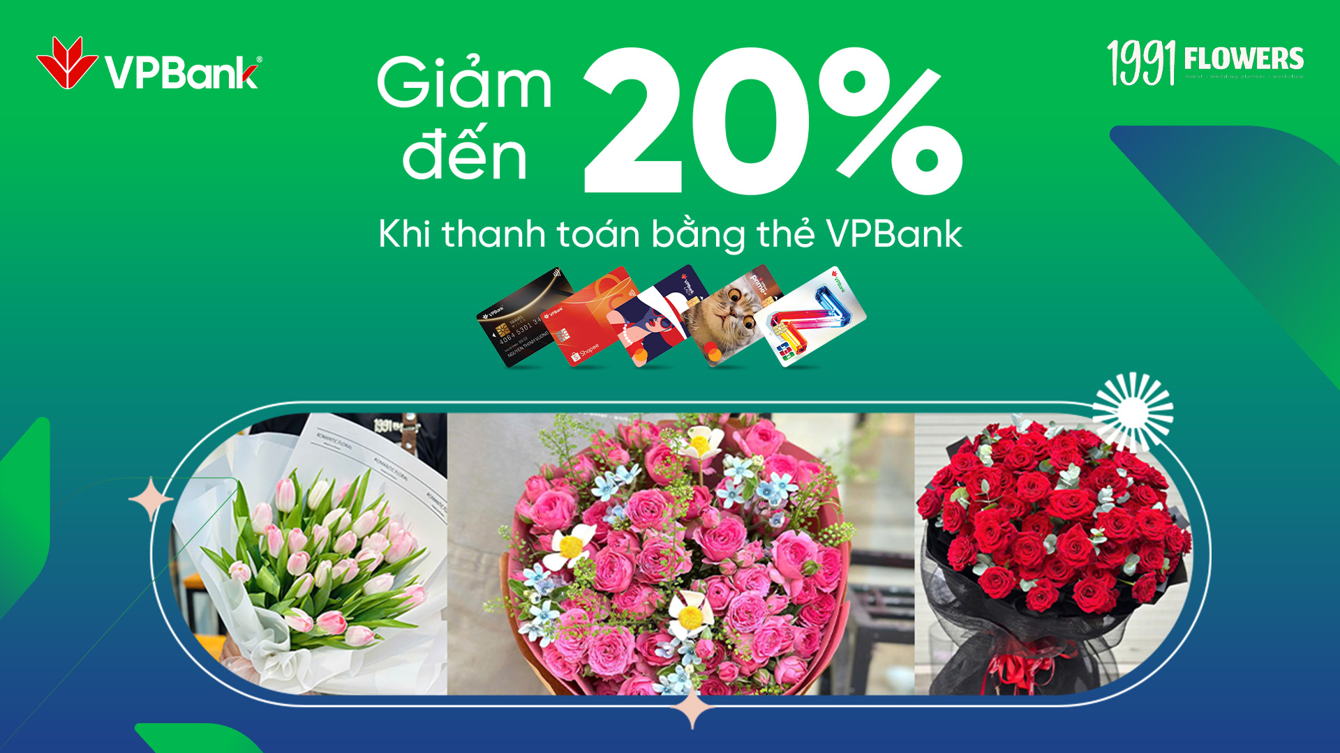 Ưu đãi chi tiêu thẻ VPBank tại 1991 Flowers