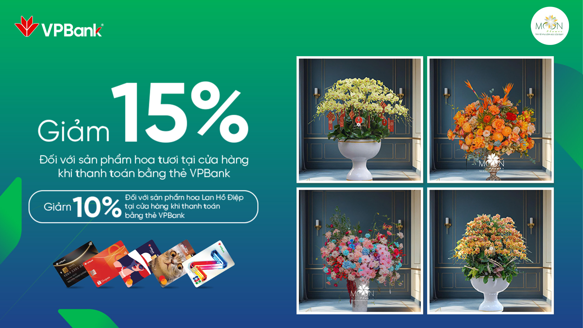 Ưu đãi chi tiêu thẻ VPBank tại Moon Flower