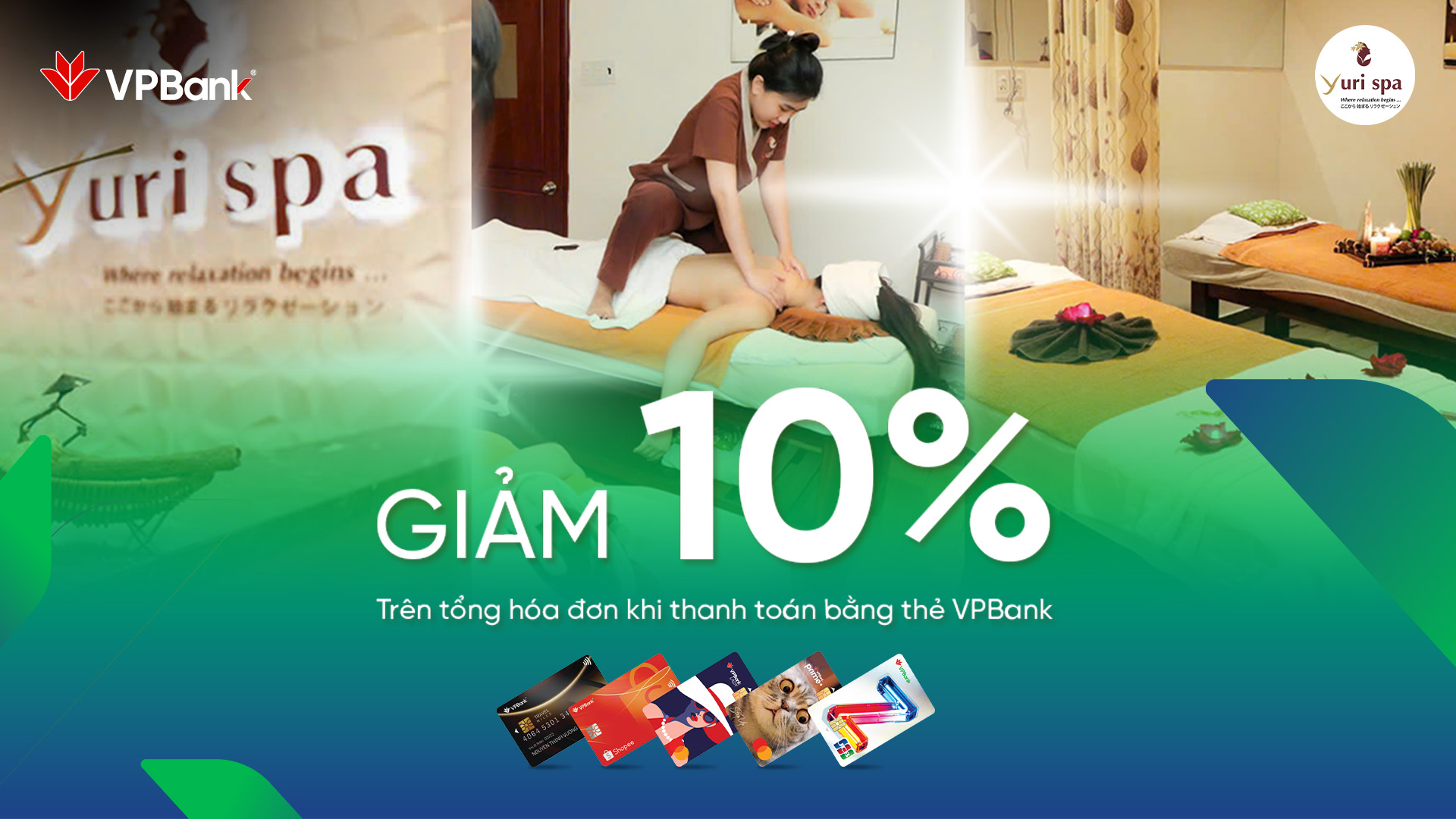 Ưu đãi chi tiêu thẻ VPBank tại Yuri Spa