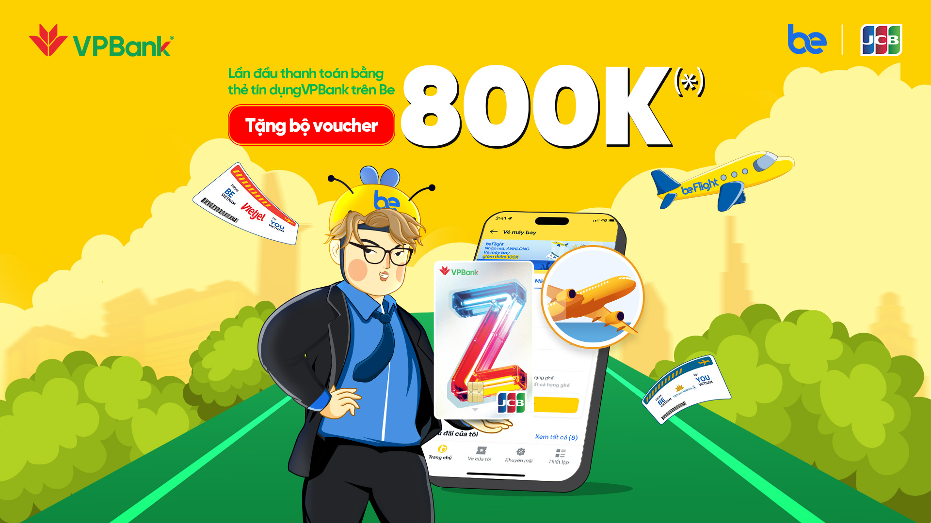 Nhận ngay ưu đãi đặc quyền từ Be với thẻ tín dụng VPBank JCB Z!