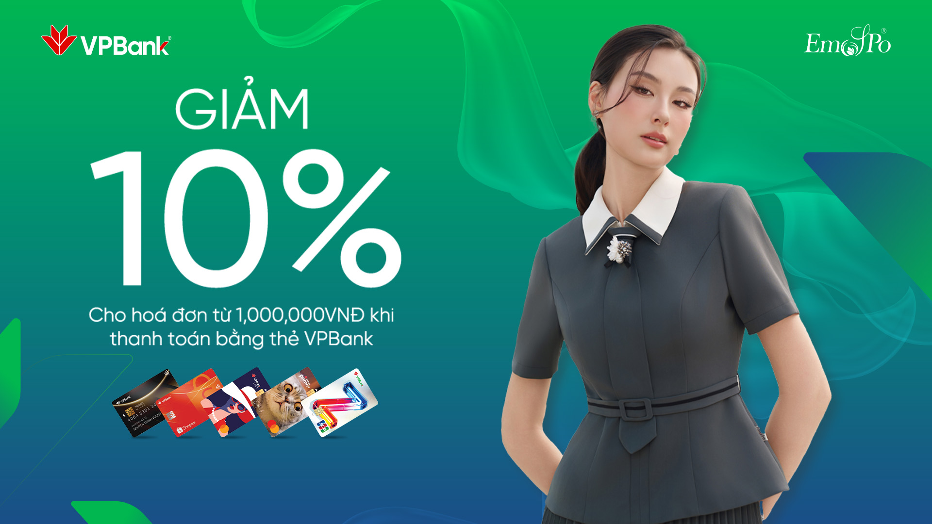 Ưu đãi đến 10% khi chi tiêu thẻ VPBank tại Emspo