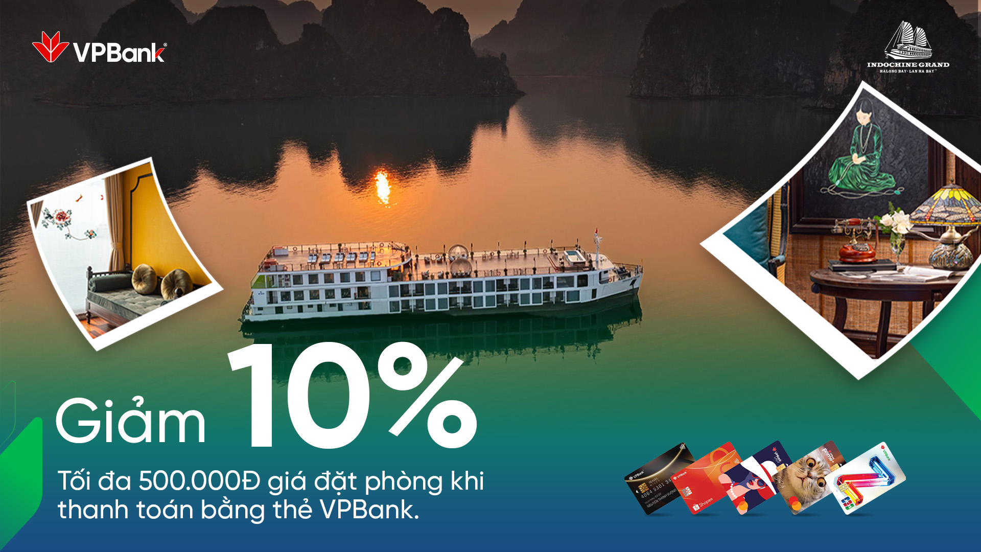 Ưu đãi đến 10% khi chi tiêu thẻ VPBank tại Du Thuyền Indochine Grand