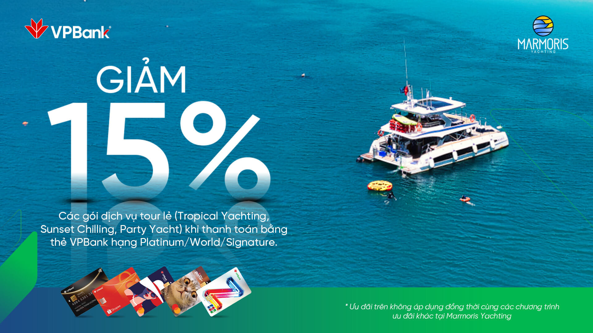 Ưu đãi đến 15% khi chi tiêu thẻ VPBank tại Marmoris Yachting