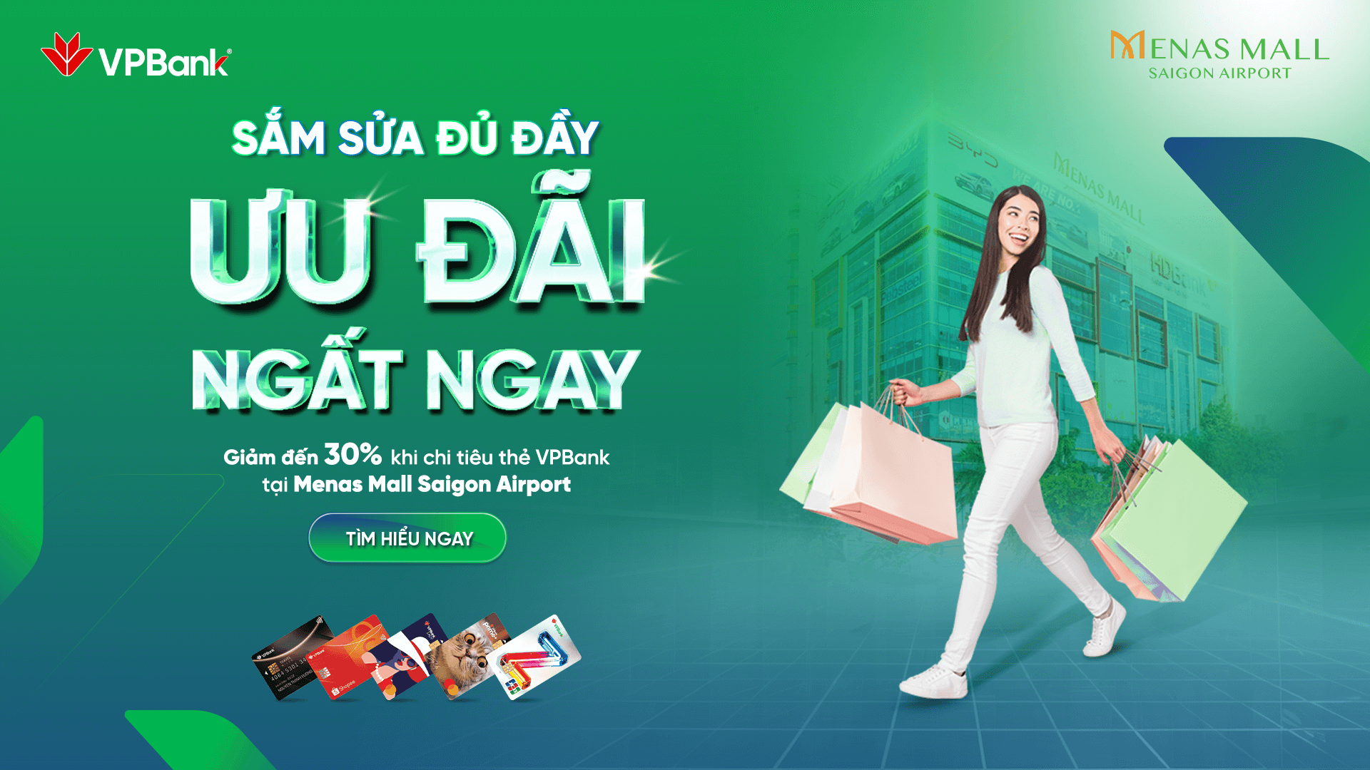 Đặc quyền mua sắm với ưu đãi đến 30% bằng thẻ VPBank khi chi tiêu tại Menas Mall Saigon Airport