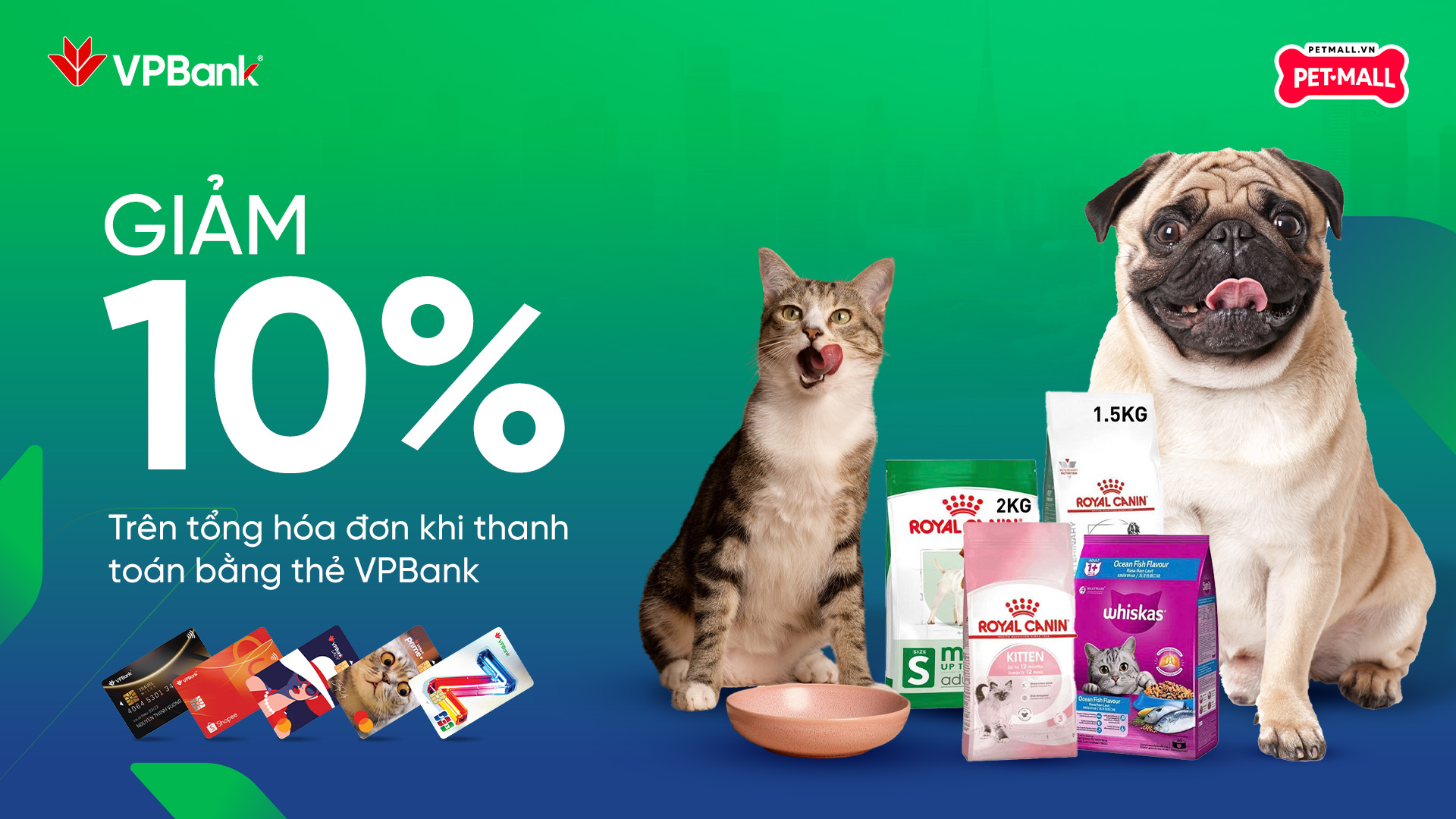 Ưu đãi chi tiêu thẻ VPBank tại PetMall