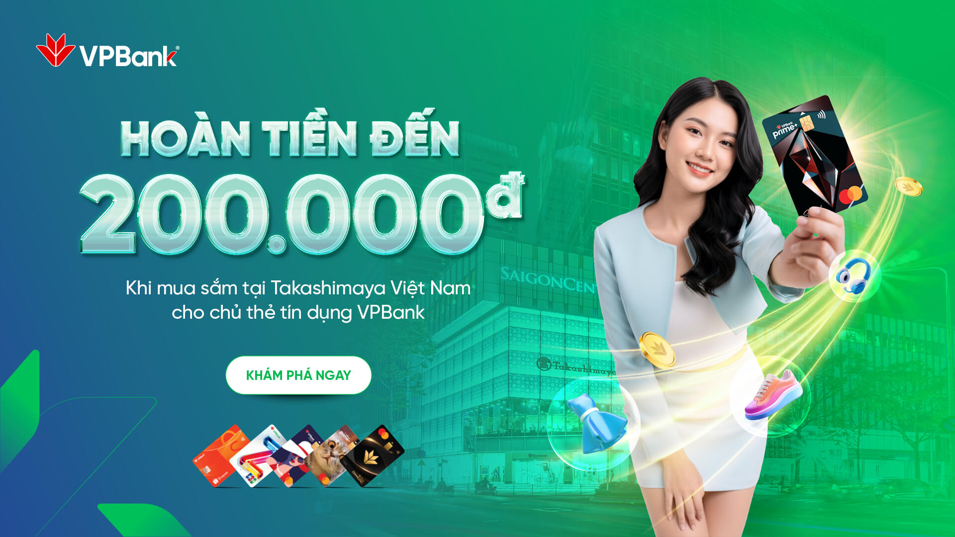 Siêu Deal dành cho các tín đồ mua sắm tại TTTM Takashimaya cùng thẻ tín dụng VPBank