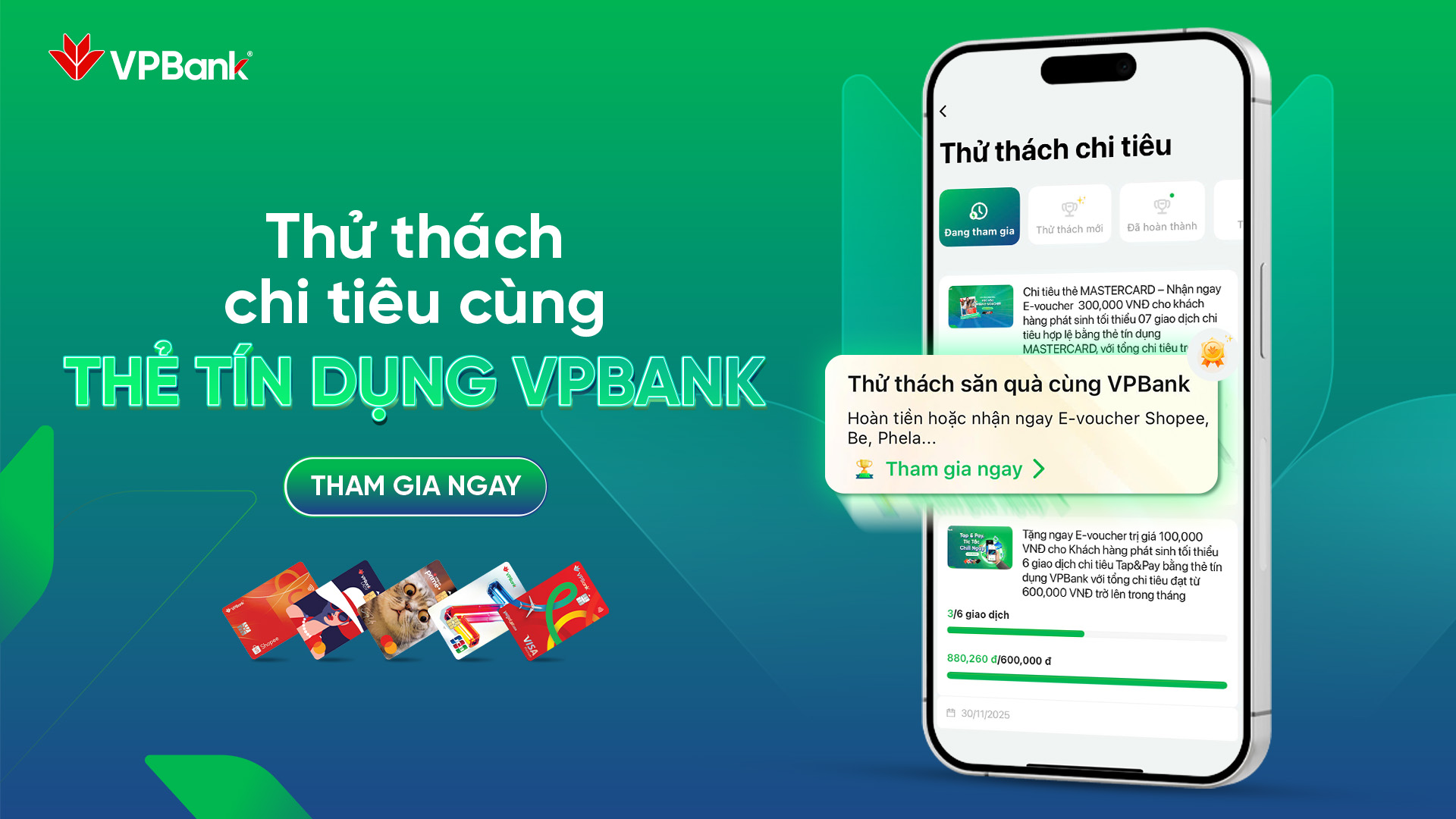 Thử Thách Chi Tiêu Cùng Thẻ tín dụng VPBank 2025