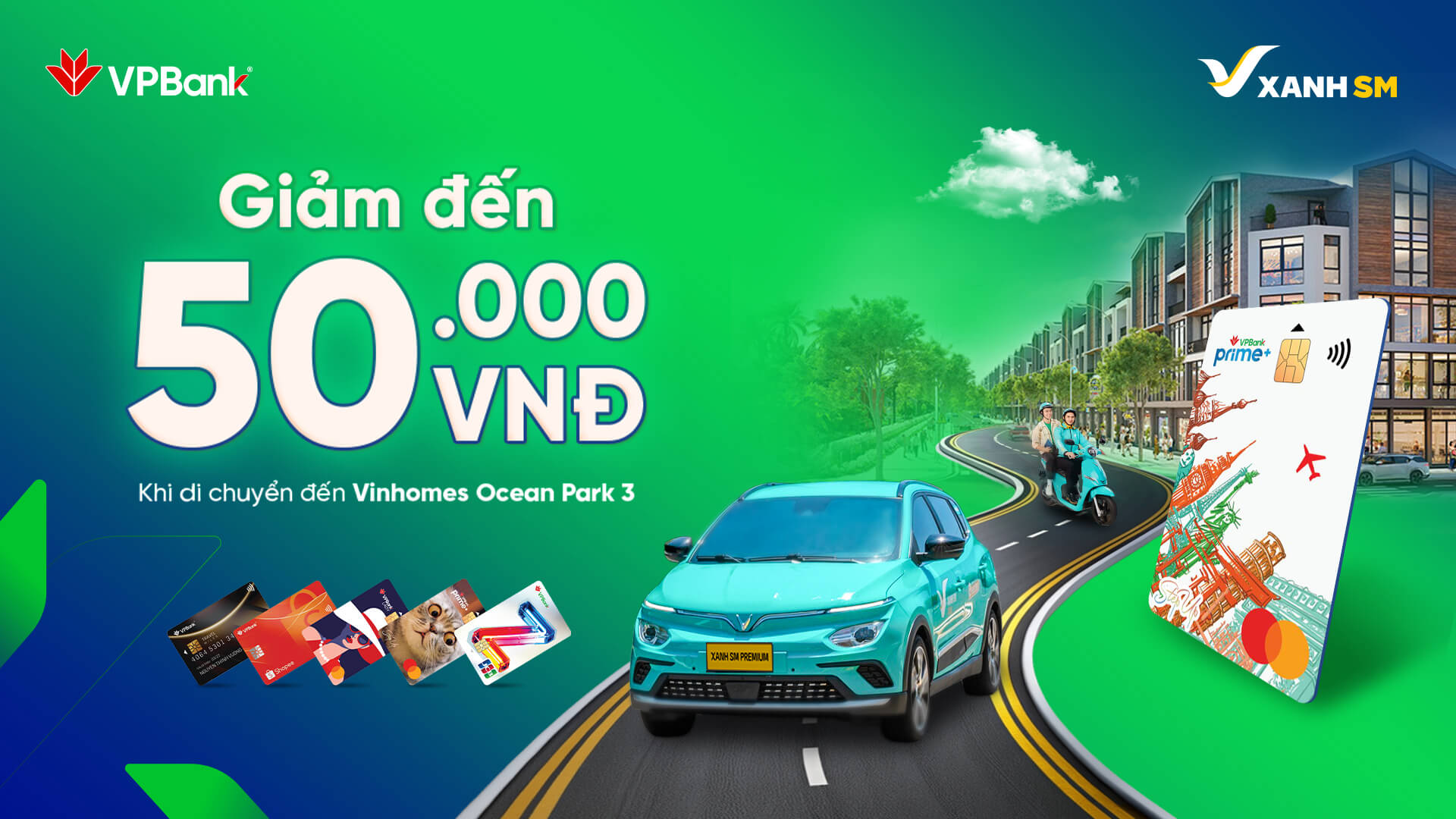 Di chuyển cực hời cùng thẻ tín dụng VPBank tại Xanh SM