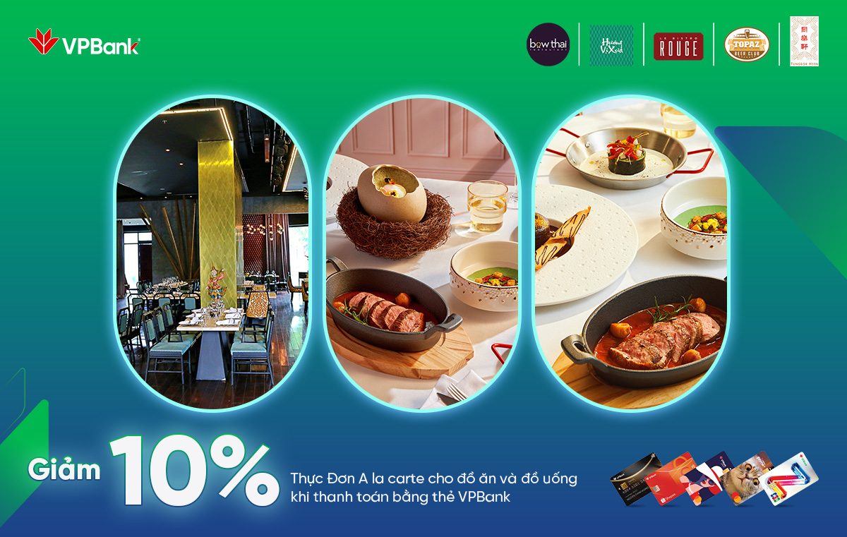 Ưu đãi ẩm thực cao cấp dành cho chủ thẻ VPBank