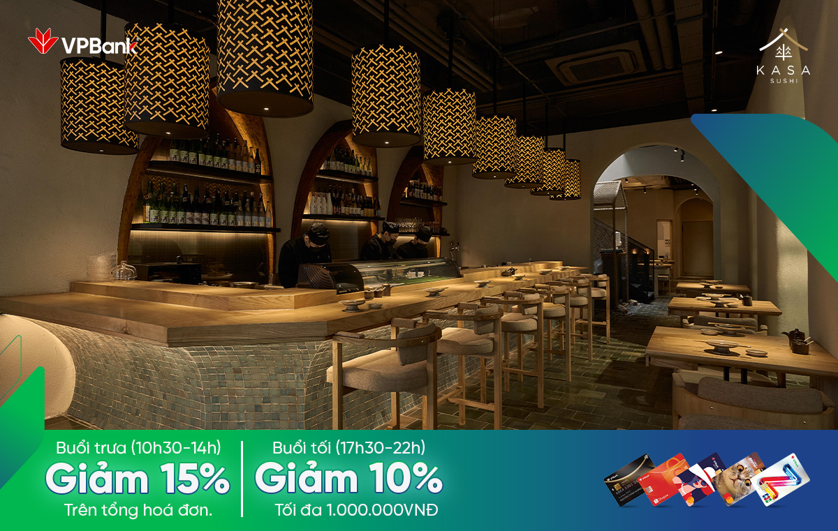 Ưu đãi đặc biệt dành cho khách hàng là chủ thẻ của VPBank tại Kasa Sushi