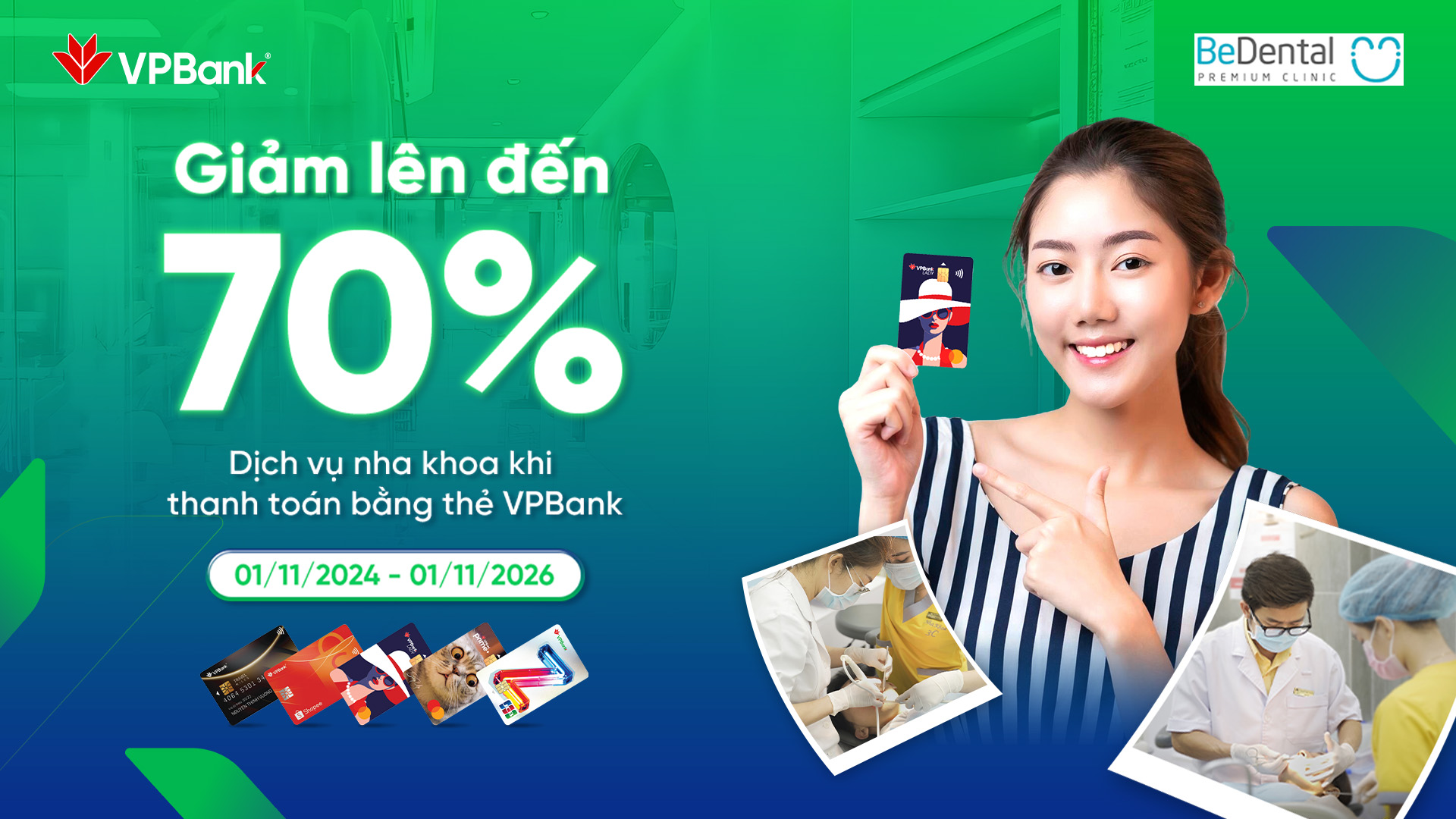 Nha Khoa Be Dental: Giảm lên đến 70% Dịch vụ nha khoa khi thanh toán bằng thẻ VPBank