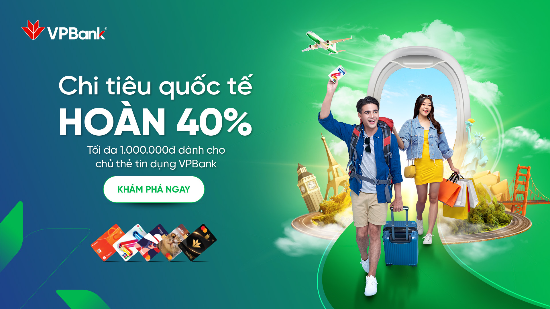 Chi tiêu quốc tế nhận hoàn tiền cùng thẻ tín dụng VPBank