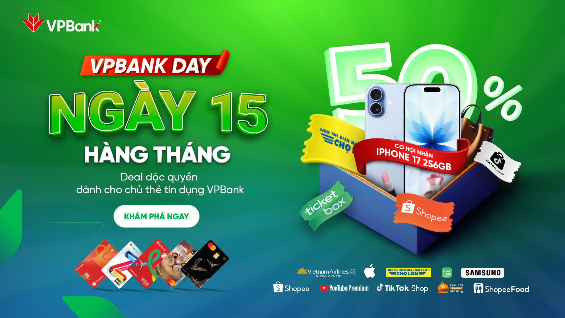 VPBank Day - Ưu đãi sốc ngày 15 hàng tháng