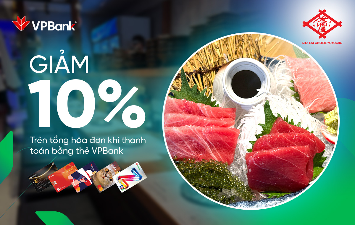 Ưu đãi chi tiêu thẻ VPBank tại Nhà hàng Omoide Yokocho