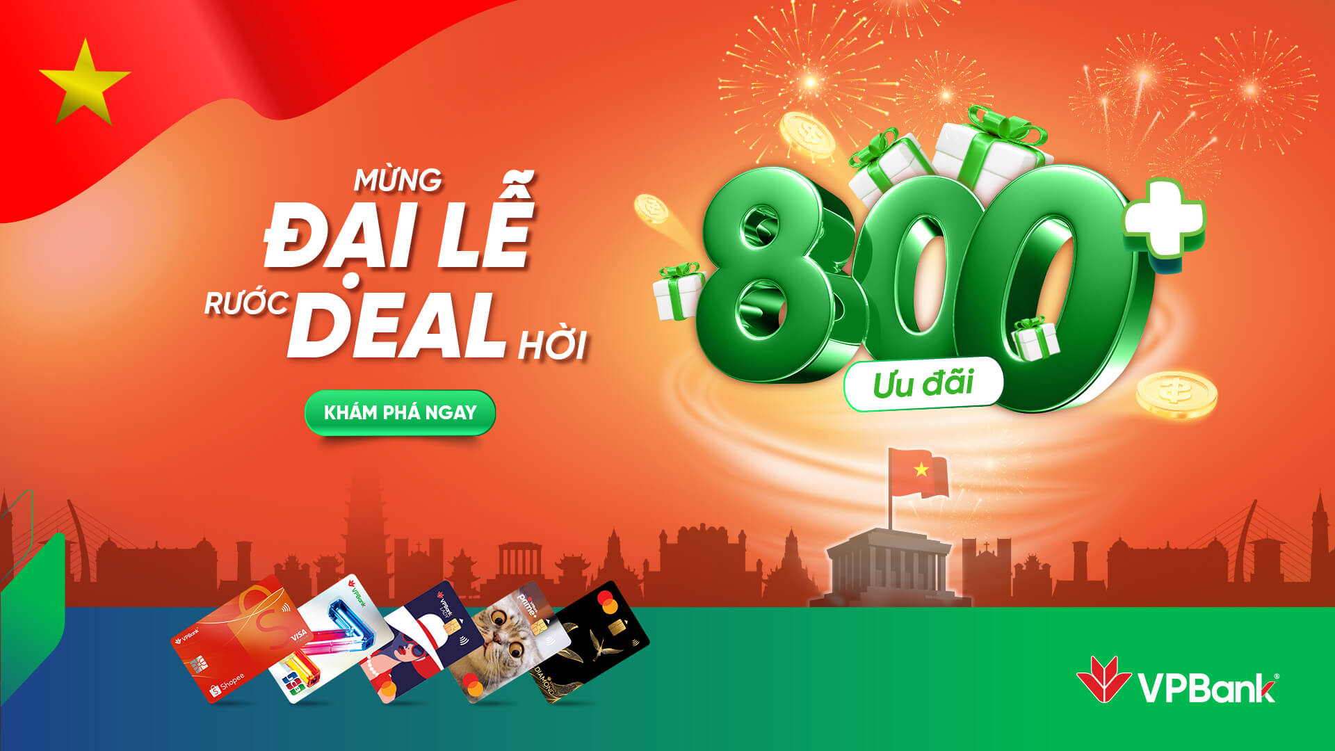 Mừng lễ rực rỡ cùng ưu đãi thẻ tín dụng VPBank