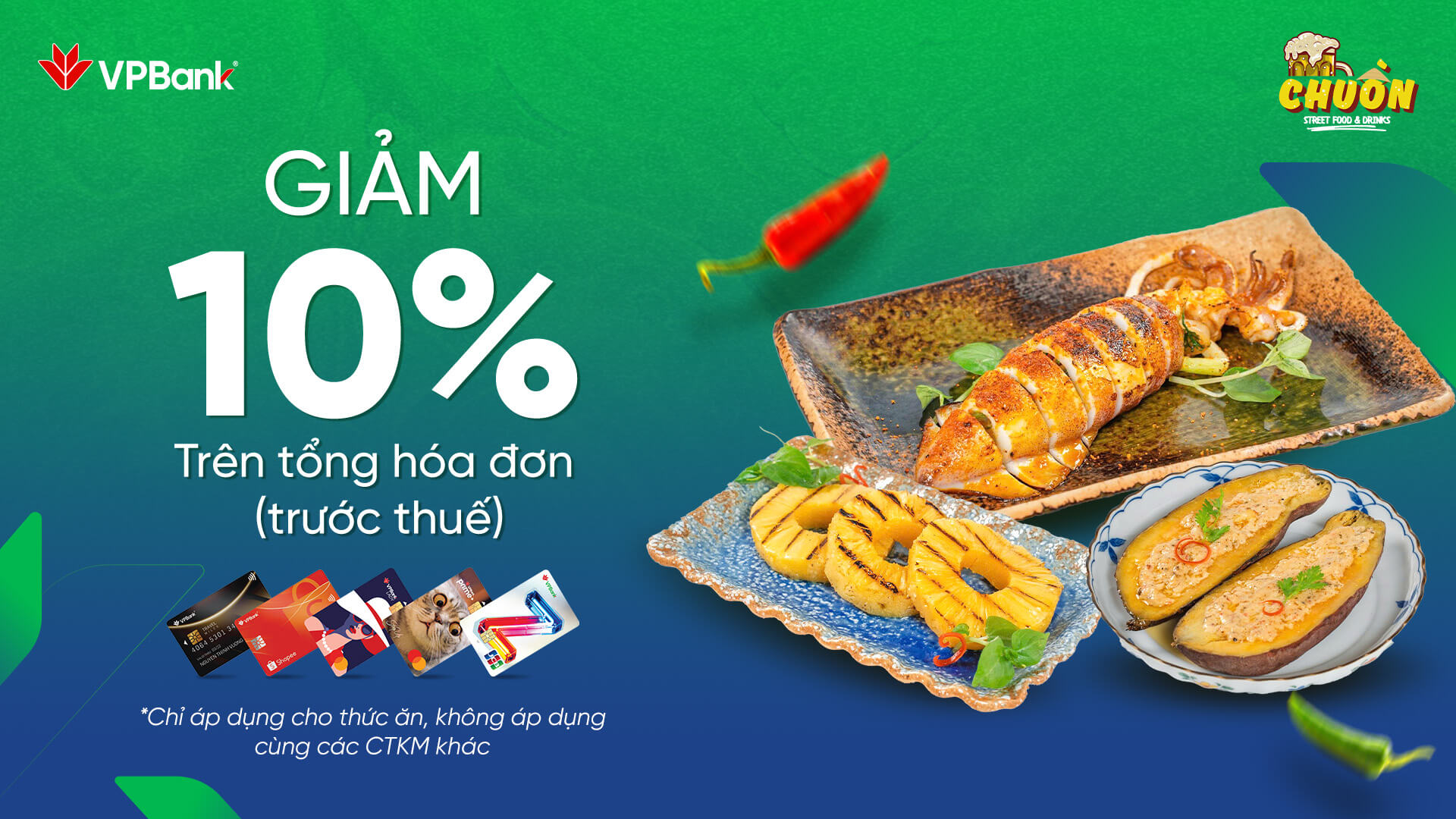 Trải nghiệm ẩm thực với ưu đãi đến 10% tại CHUỒN – STREET FOOD & DRINKS
