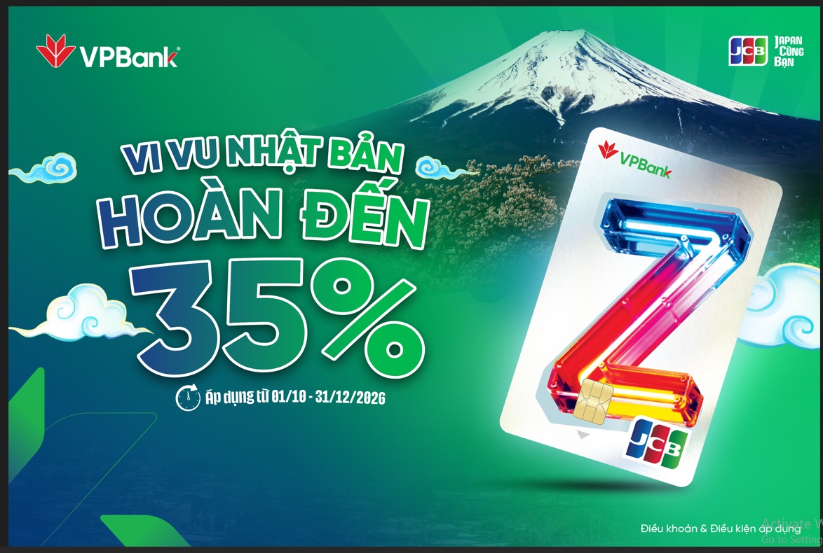 Chạm thẻ VPBank Z JCB tại Nhật Bản - Chi tiêu thảnh thơi, nhận hoàn tiền cực đã lên đến 35%