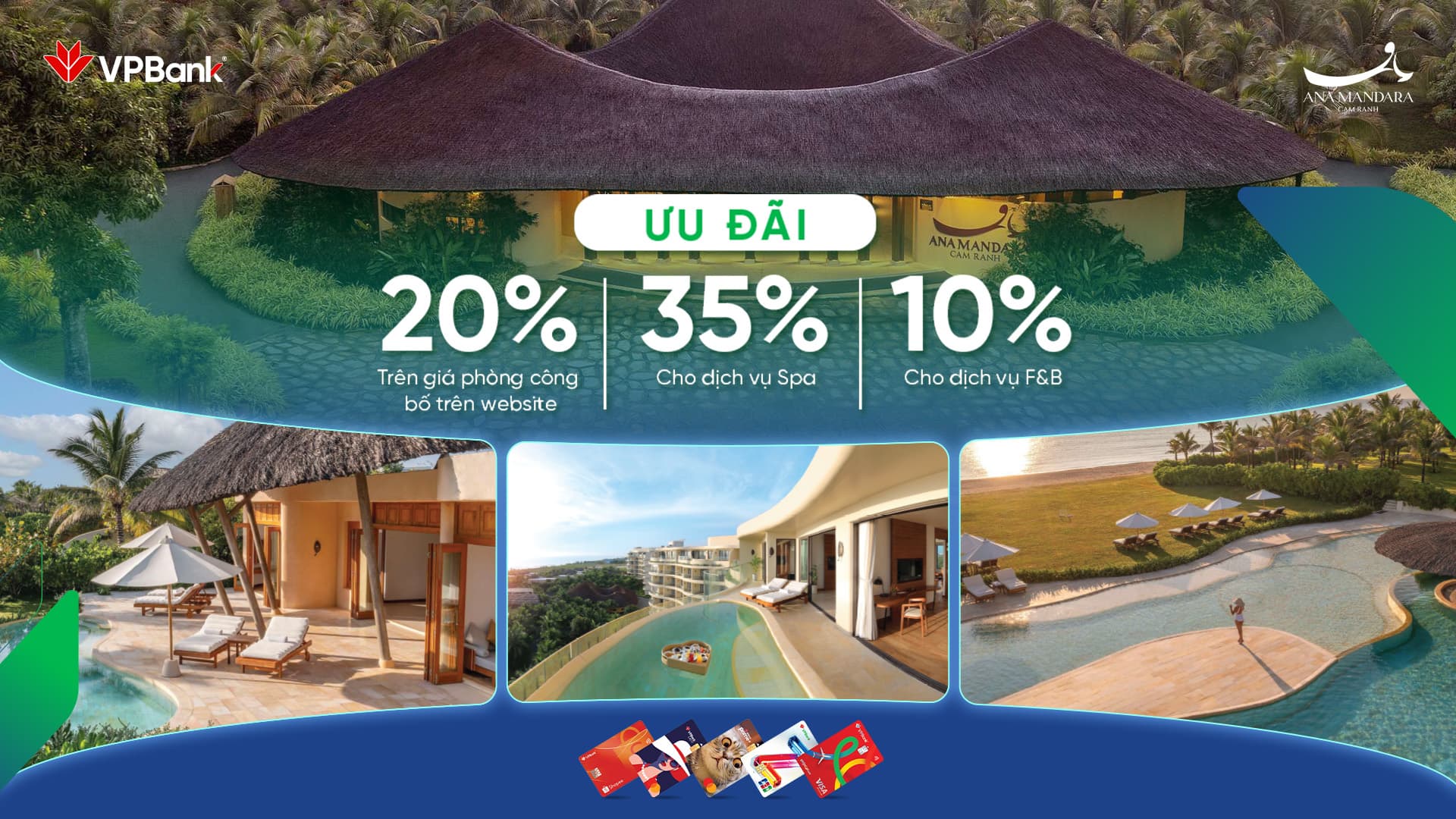 Đặc quyền nghỉ dưỡng đến 35% tại Ana Mandara Resort Cam Ranh cho chủ thẻ VPBank