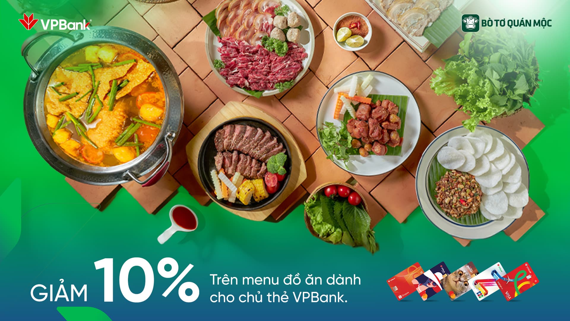 "Thưởng Bò Chuẩn Vị" tại Bò Tơ Quán Mộc Cùng Thẻ VPBank