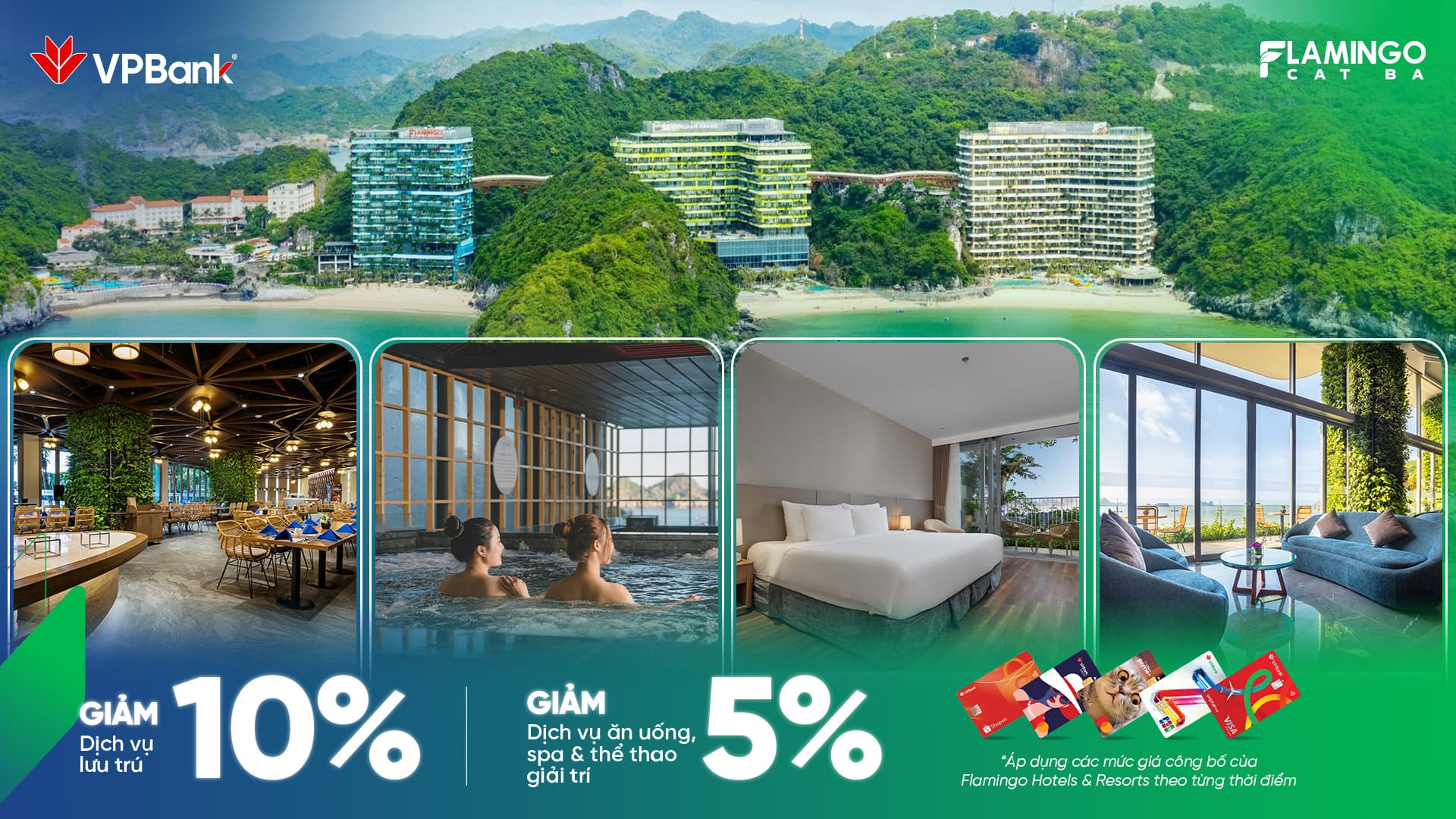 Đặc quyền nghỉ dưỡng đến 10% tại Flamingo Cát Bà Resort khi thanh toán bằng thẻ VPBank