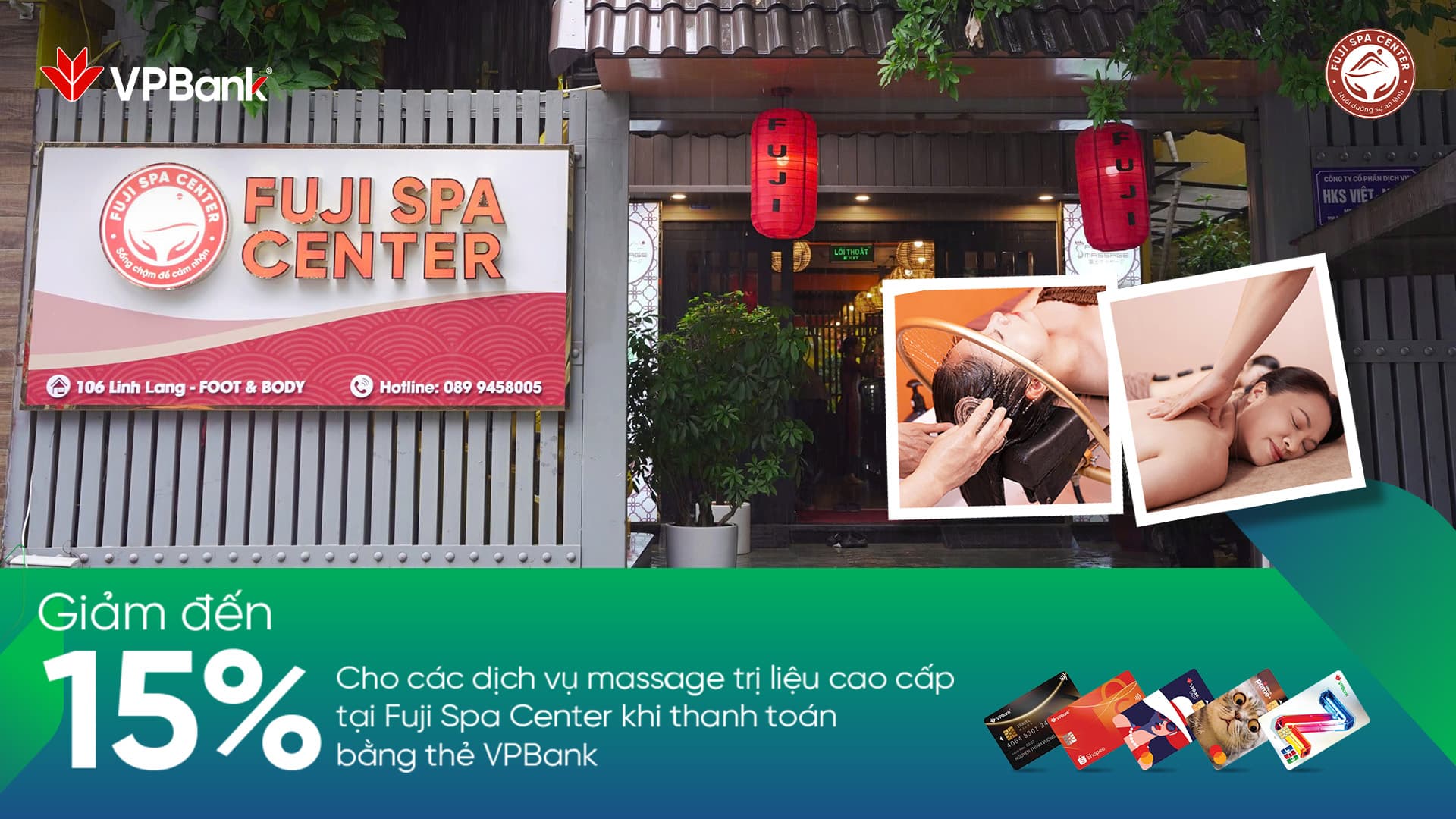 Ưu đãi chi tiêu thẻ VPBank tại Fuji Spa Center