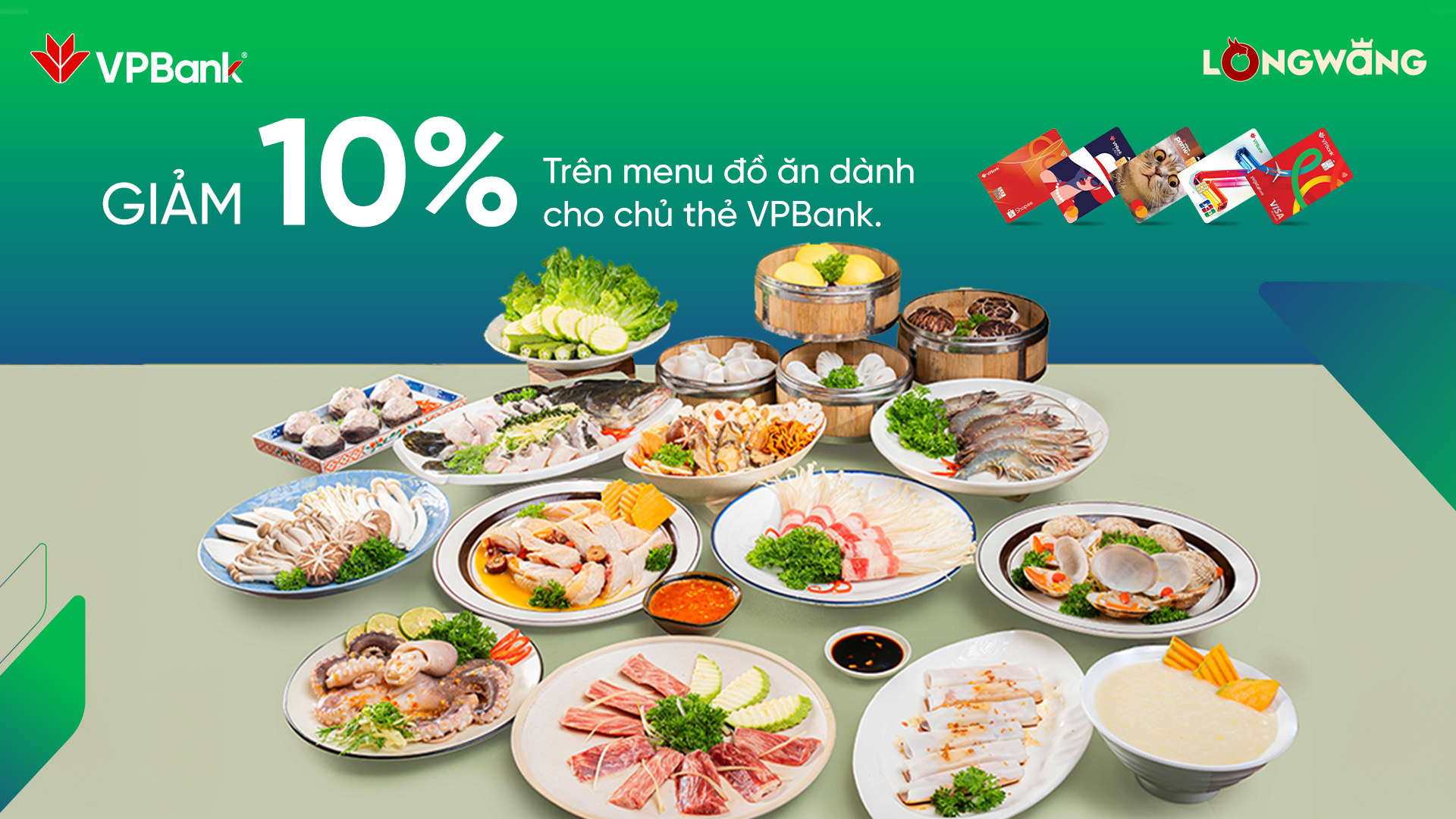 "Trọn Vẹn Bữa Ngon" tại Long Wang khi thanh toán bằng thẻ VPBank
