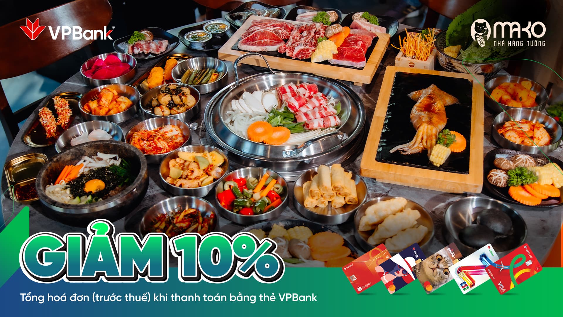 Đồ Nướng Chuẩn Gu với ưu đãi 10% Tại Mako Cùng Thẻ VPBank