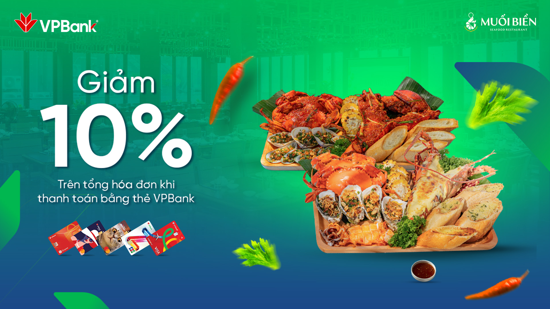 Ưu đãi chi tiêu thẻ VPBank tại Muối Biển Seafood Restaurant