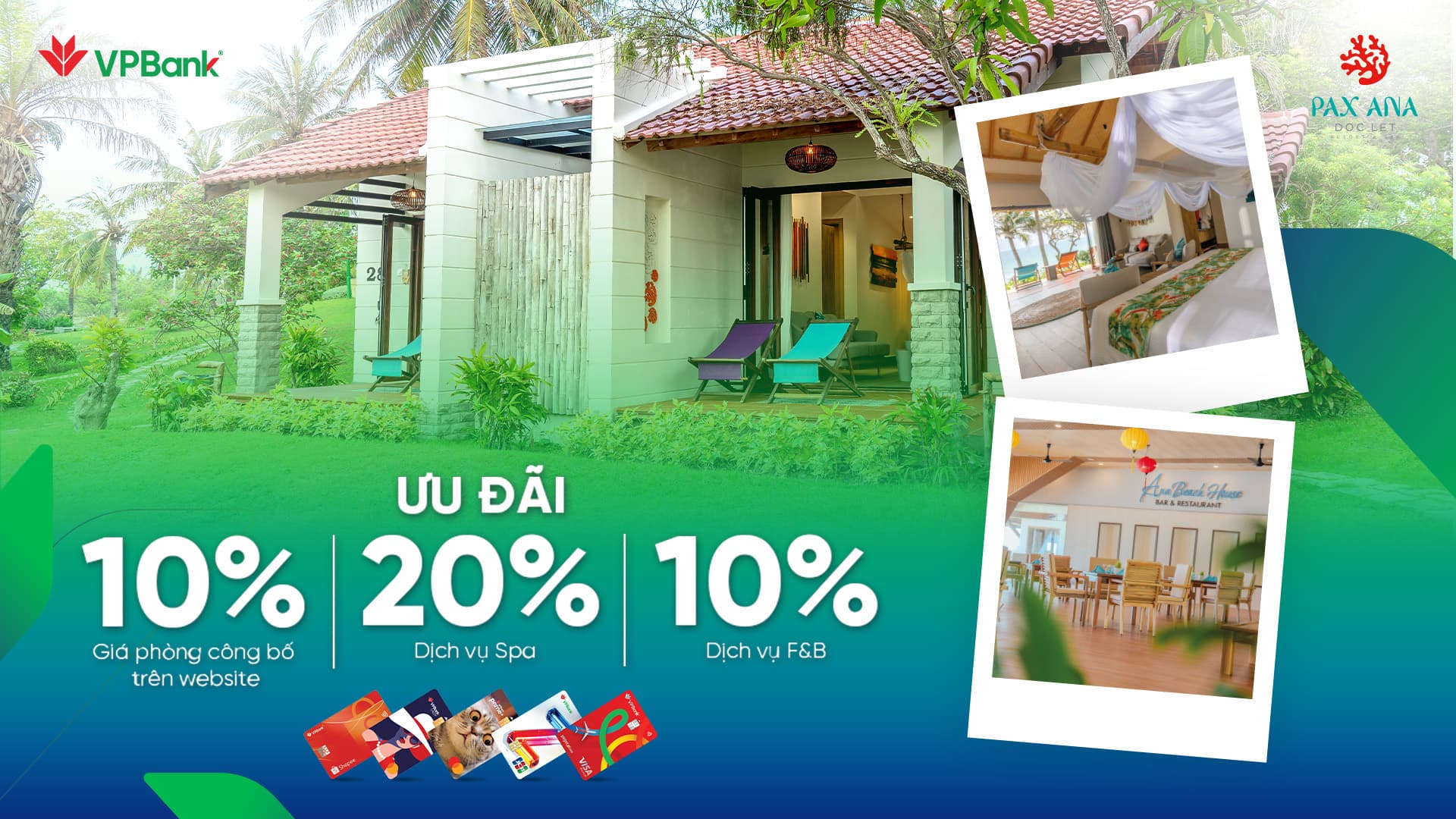 Đặc quyền nghỉ dưỡng đến 20% tại Pax Ana Dốc Lết cho chủ thẻ VPBank