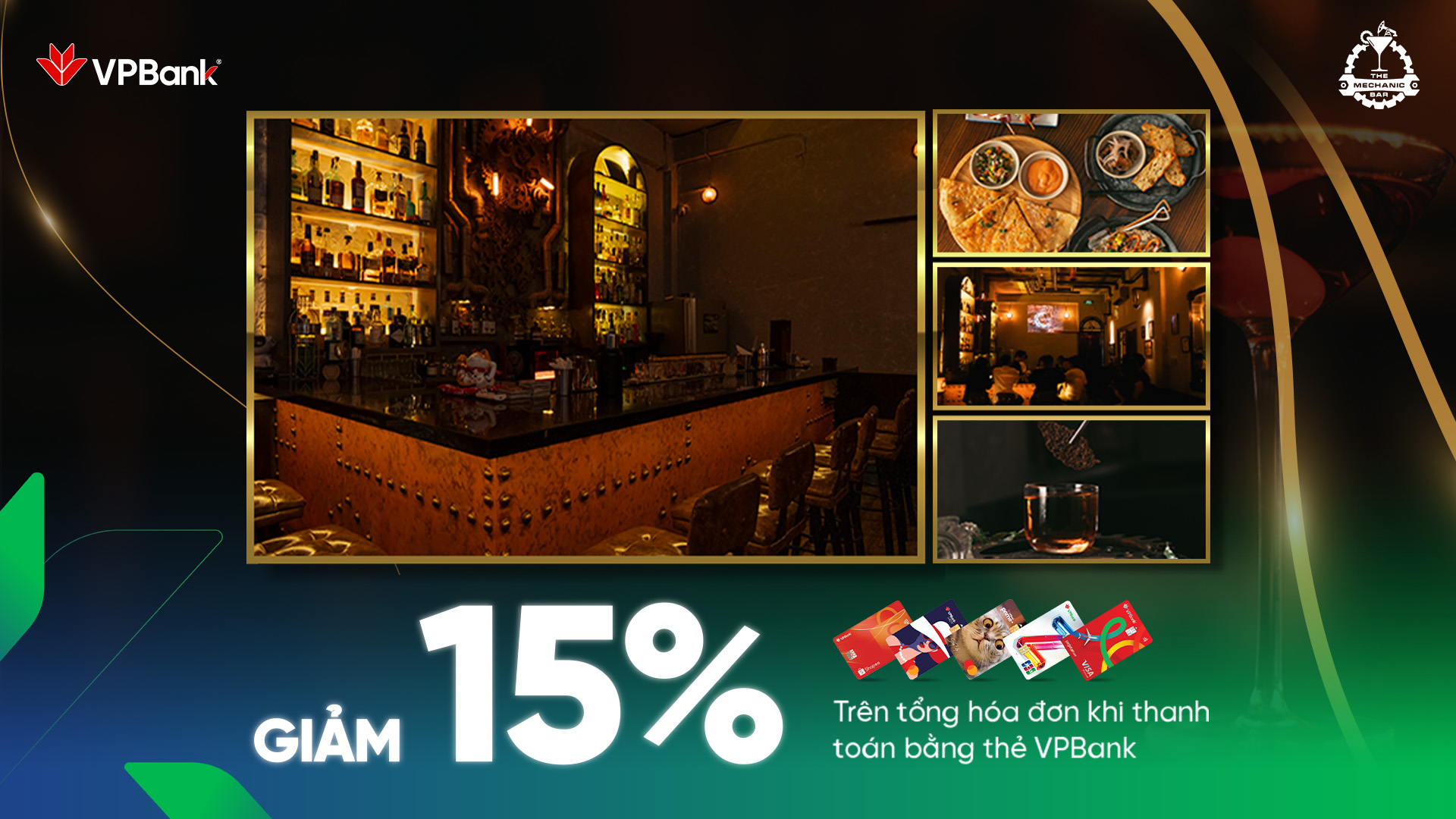 The Mechanic Coffee & Bar: Giảm 15% trên tổng hóa đơn khi thanh toán bằng thẻ VPBank