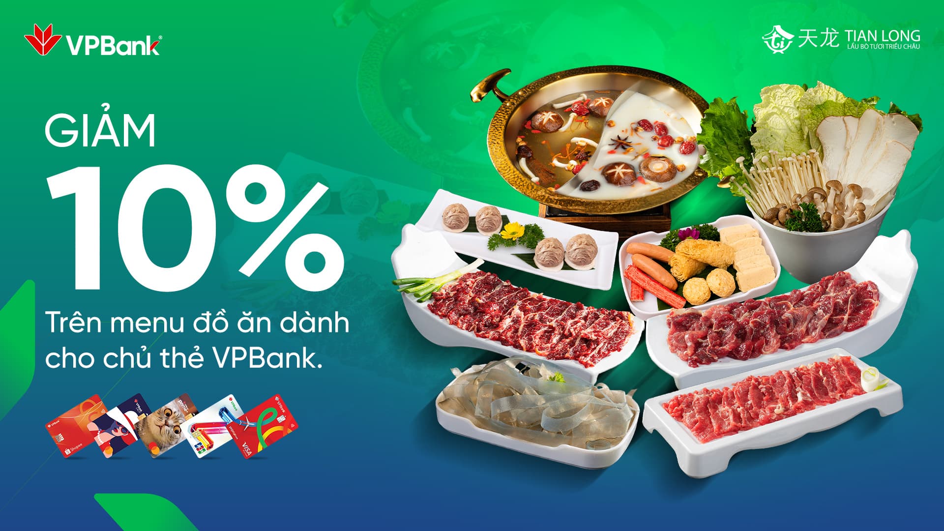 "Thưởng lẩu dưới trăng" tại Tian Long khi thanh toán bằng thẻ VPBank