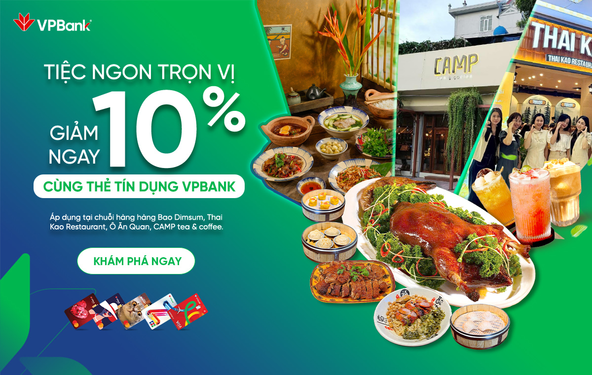 Ưu đãi chi tiêu hấp dẫn cùng thẻ VPBank tại hệ thống An Khánh F&B