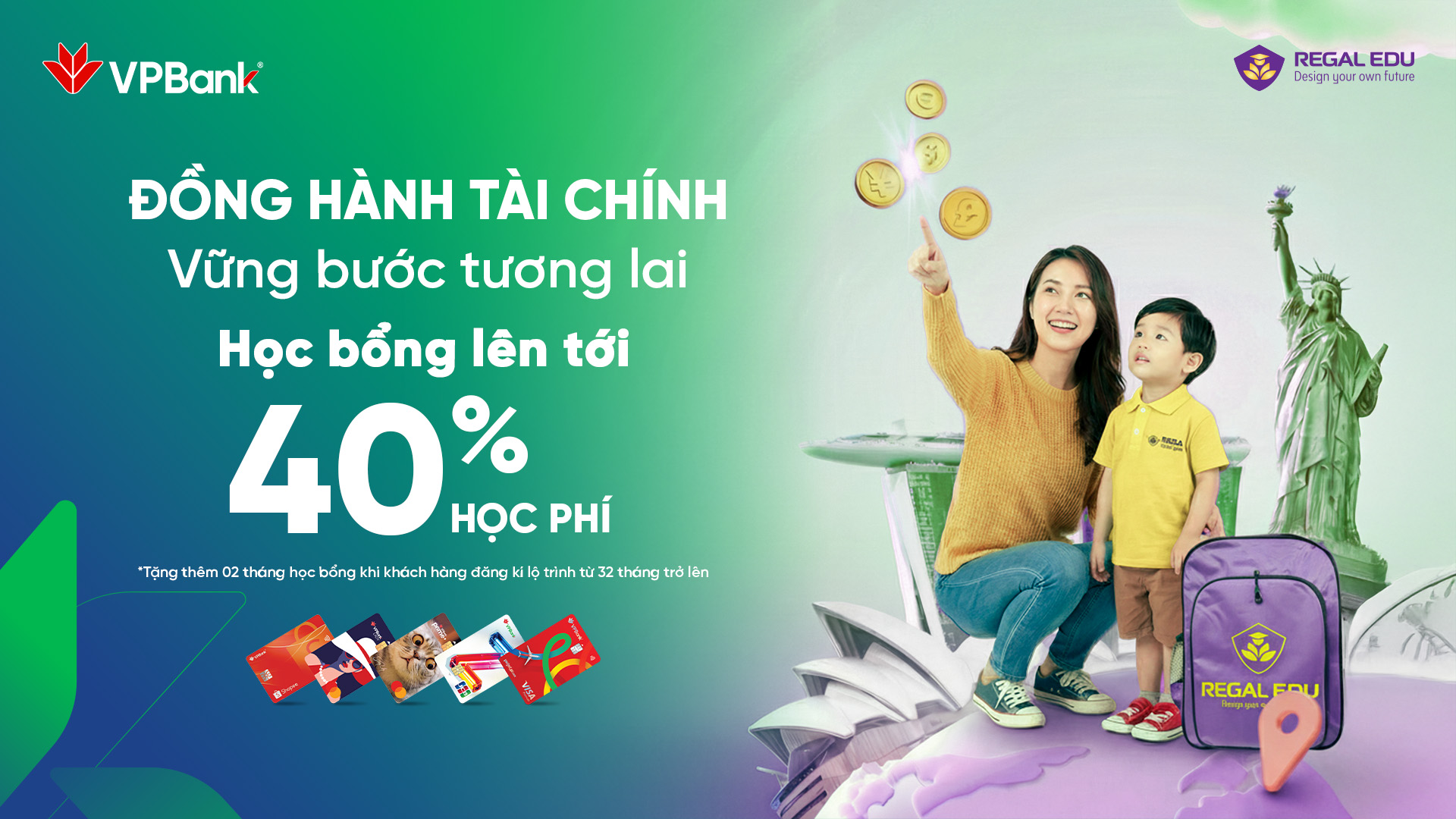 Ưu đãi đặc biệt dành cho khách hàng là chủ thẻ của VPBank tại Hệ thống anh ngữ Regal Edu