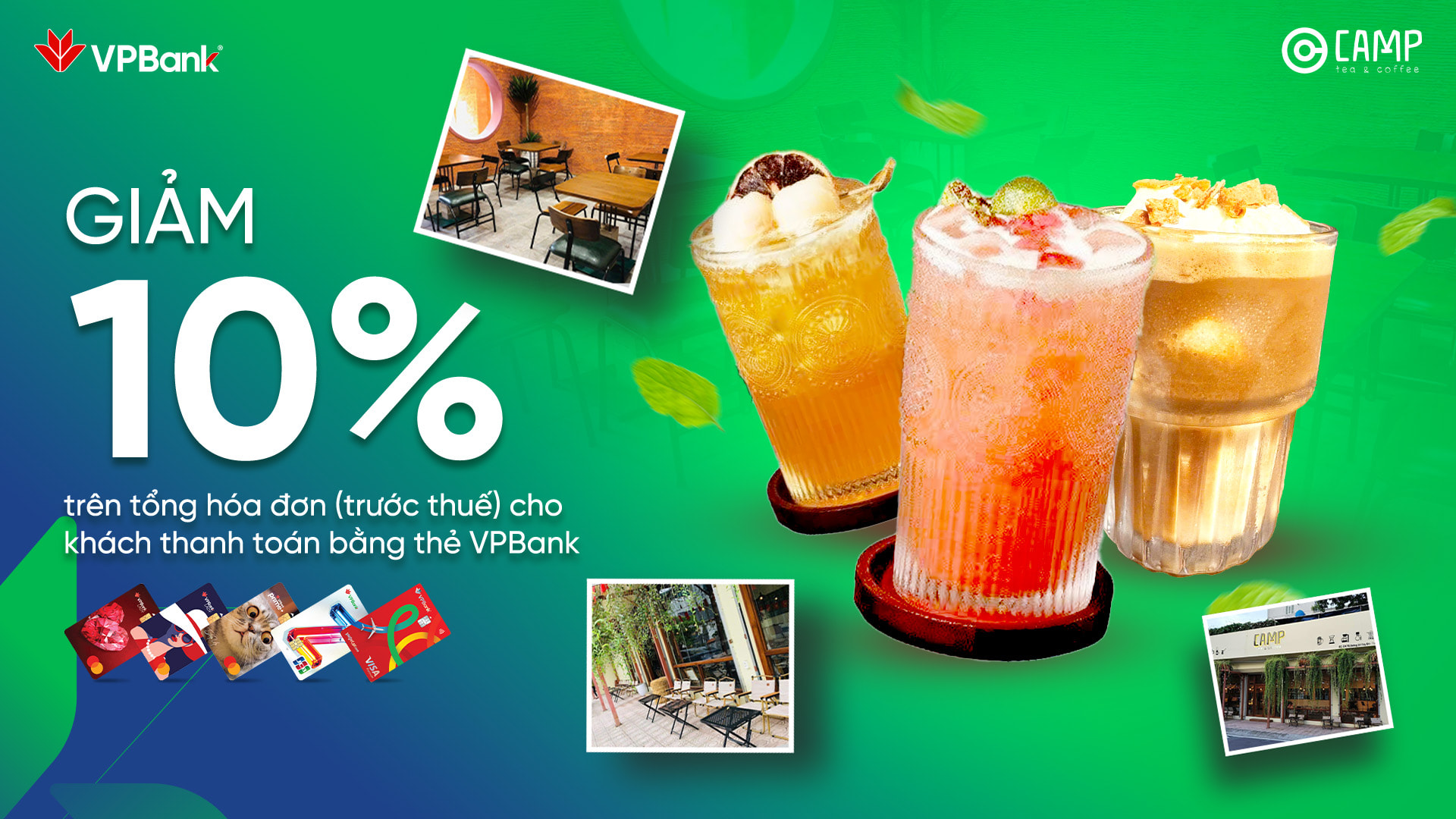 Ưu đãi đến 10% tại CAMP Tea & Coffe khi thanh toán bằng thẻ VPBank