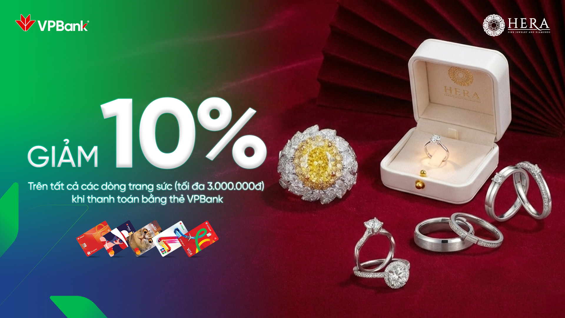Ưu đãi chi tiêu thẻ VPBank tại Hera Jewelry & Diamonds