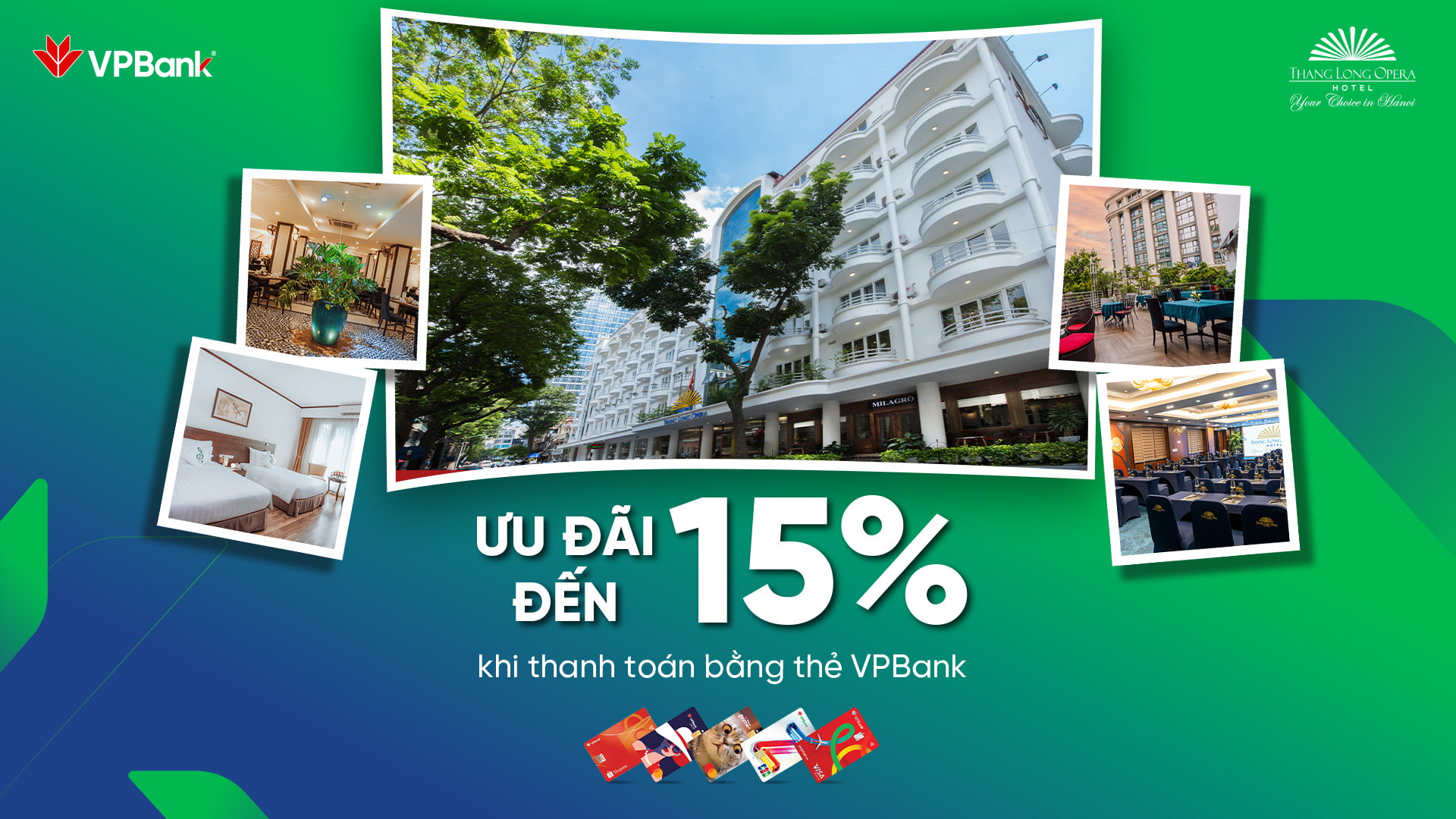 Khách sạn Thăng Long Opera: Ưu đãi đến 15% khi thanh toán bằng thẻ VPBank