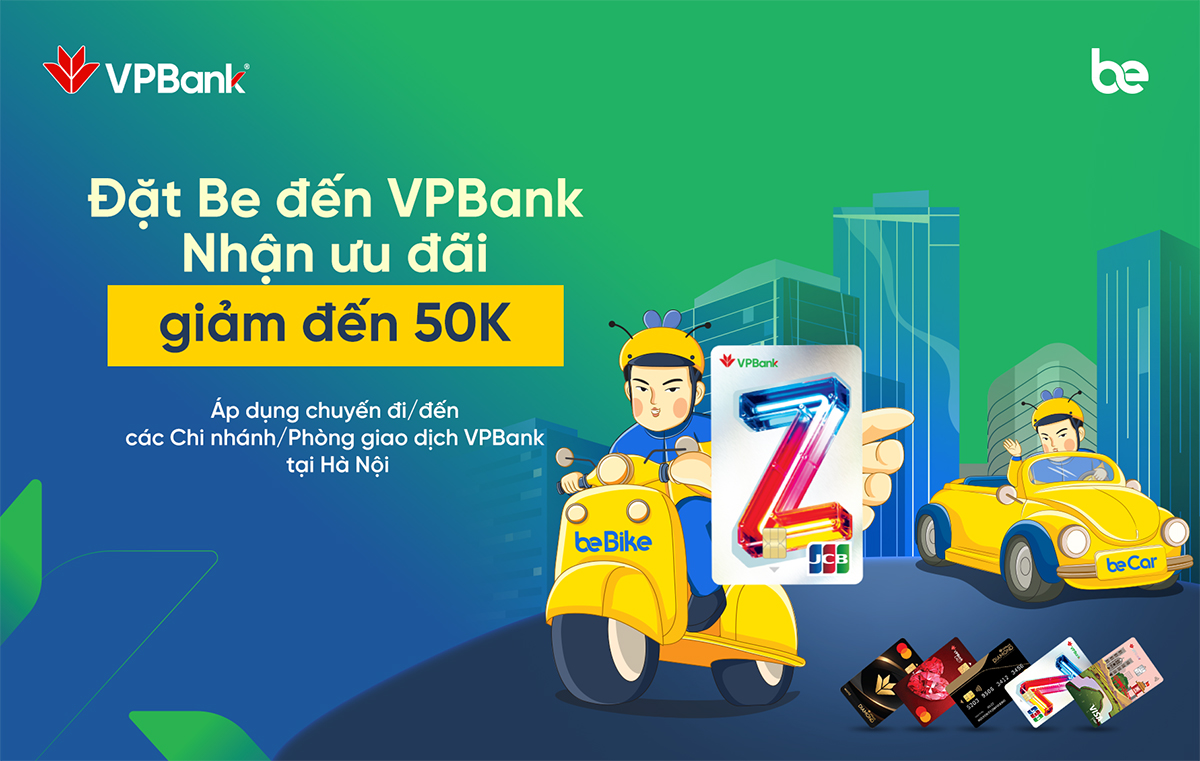 Ưu đãi thẻ Be tại Chi nhánh/ PGD VPBank tại địa bàn Hà Nội