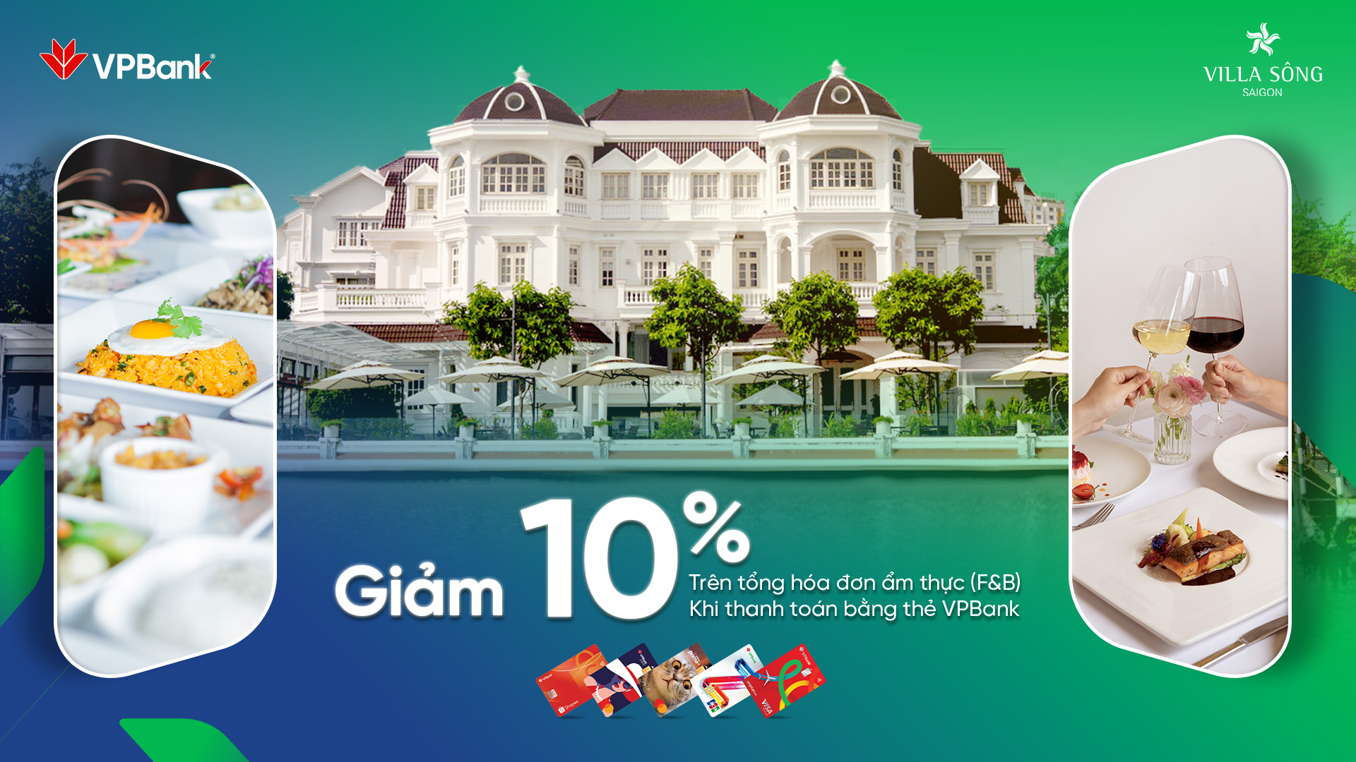 Ưu đãi chi tiêu thẻ VPBank tại Villa Sông Sài Gòn