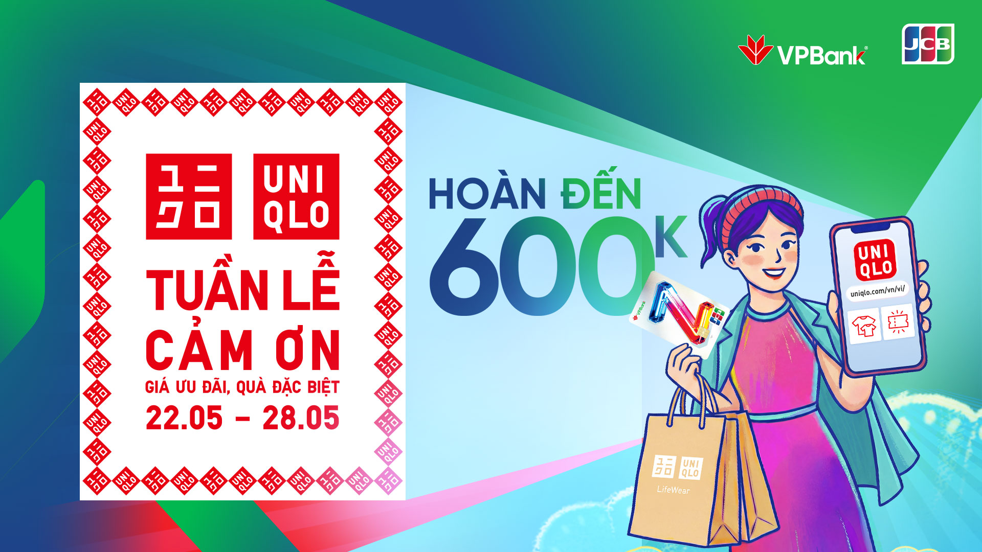Hoàn ngay đến 600.000đ tại UNIQLO với thẻ tín dụng VPBank Z JCB
