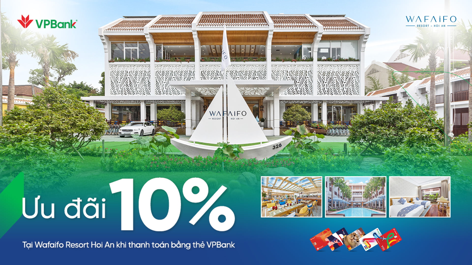 Wafaifo Resort Hoi An: Ưu đãi 10% khi thanh toán bằng thẻ VPBank