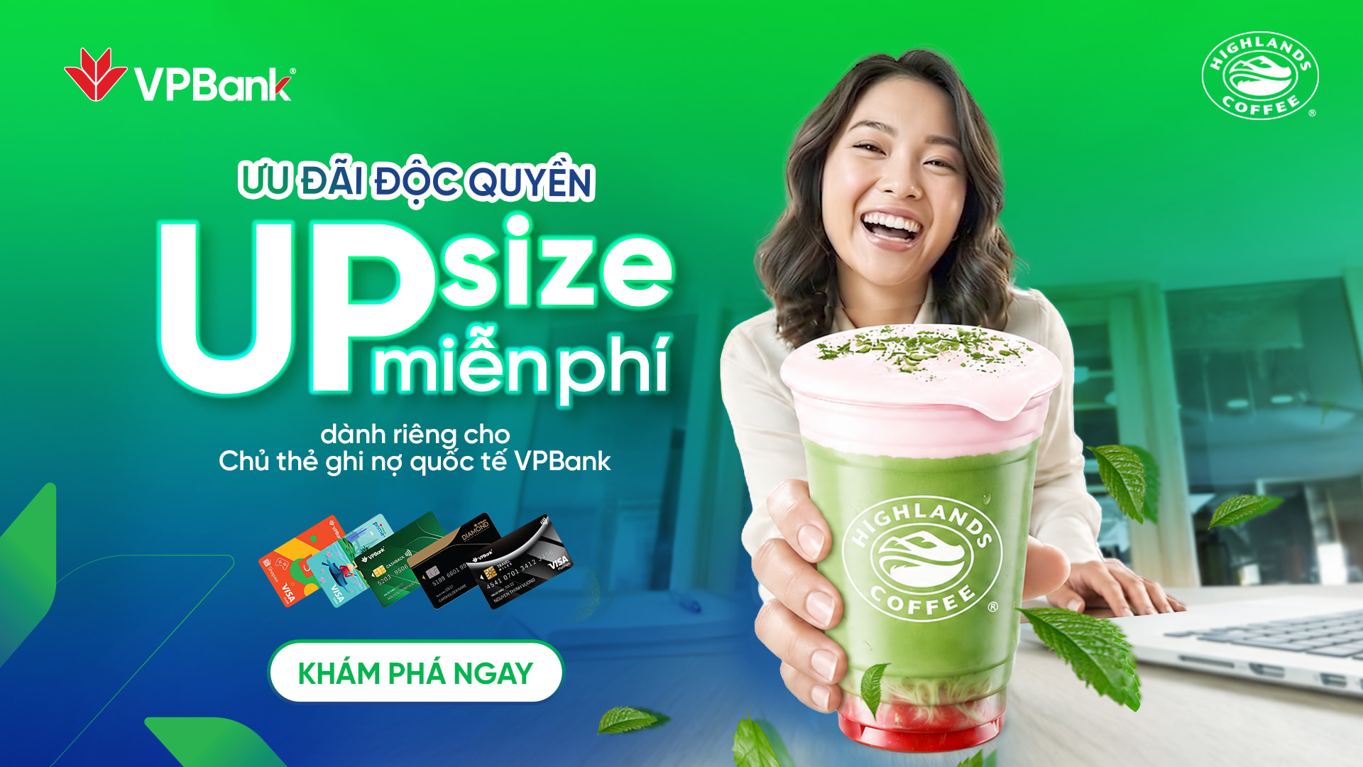 Ưu đãi độc quyền: Upsize miễn phí Highlands Coffee dành riêng cho thẻ ghi nợ VPBank