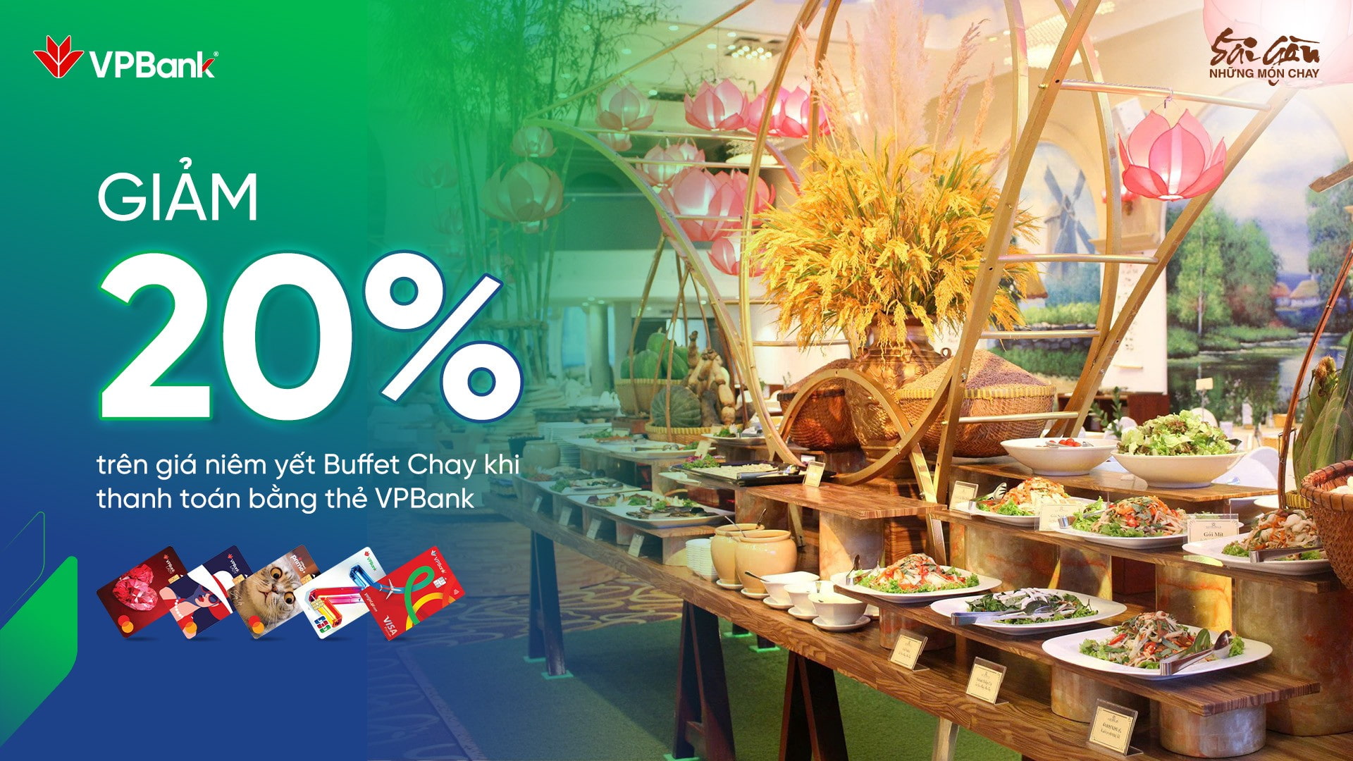 Buffet chay tại Trung Tâm Hội Nghị & Tiệc cưới Metropole – Ưu đãi hấp dẫn cho chủ thẻ VPBank